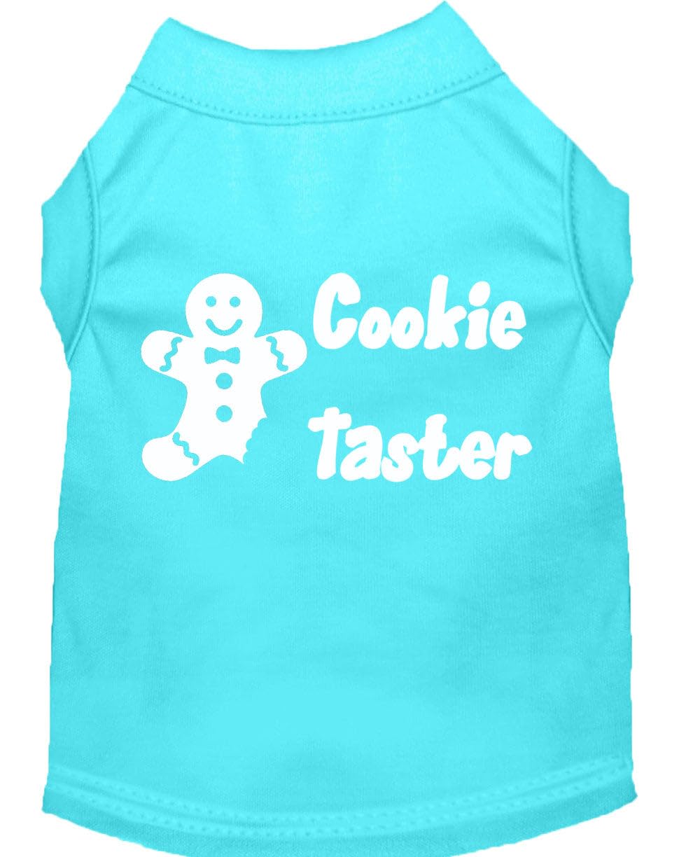Mirage Pet Products 12-Inch Cookie Taster Screen Print Shirts for Pets, Medium, Aqua