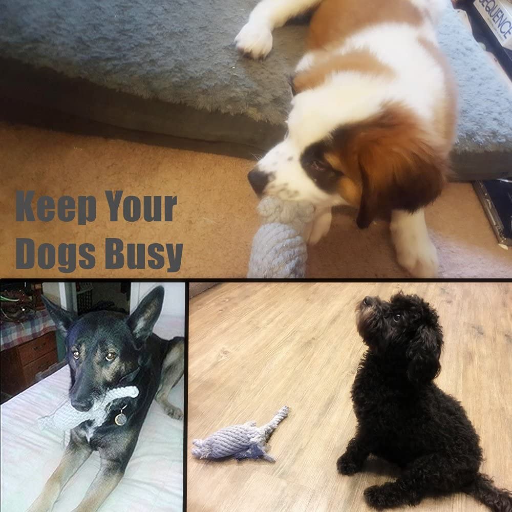 Aduck Pet Puppy Dog Cotton Rope Chew Toys For Teeth Cleaning, Elephant And Giraffe Design