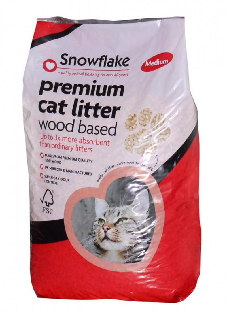 Snowflake Premium Woodbased Cat Litter, 15 Litre