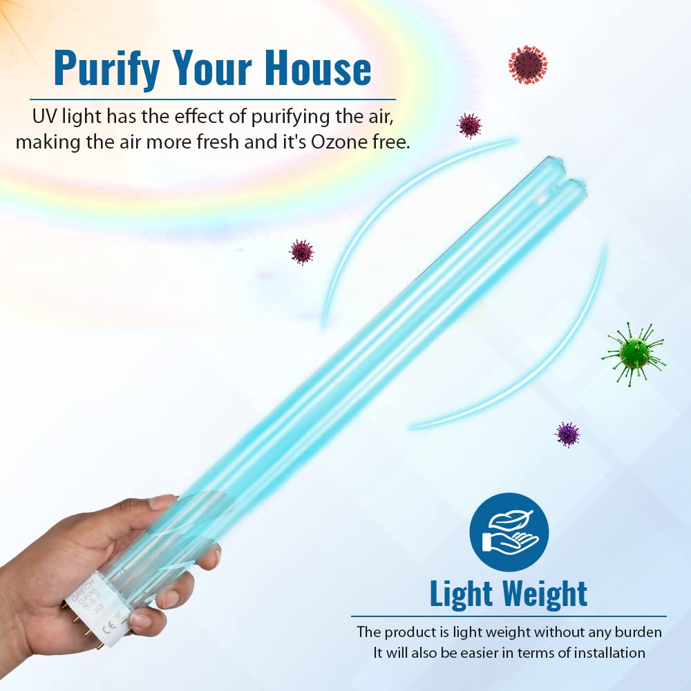 OXYFUL 36W UV 2G11-4 Pin Base Replacement Light Clarifier Lamp Filter for Aquarium Koi Pond Fish Tank Compatible to CUV-336 / CU