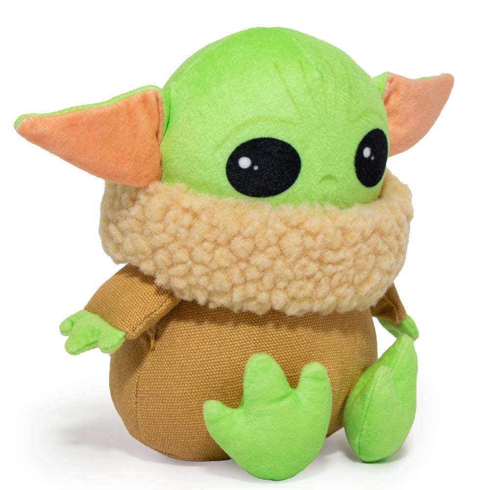 Buckle-Down Dog Toy, Mandalorian, Plush Squeaker Star Wars The Child Sitting Pose, Baby yoda, 8 x 8 (DTPT-SWBIF) for All Breed S