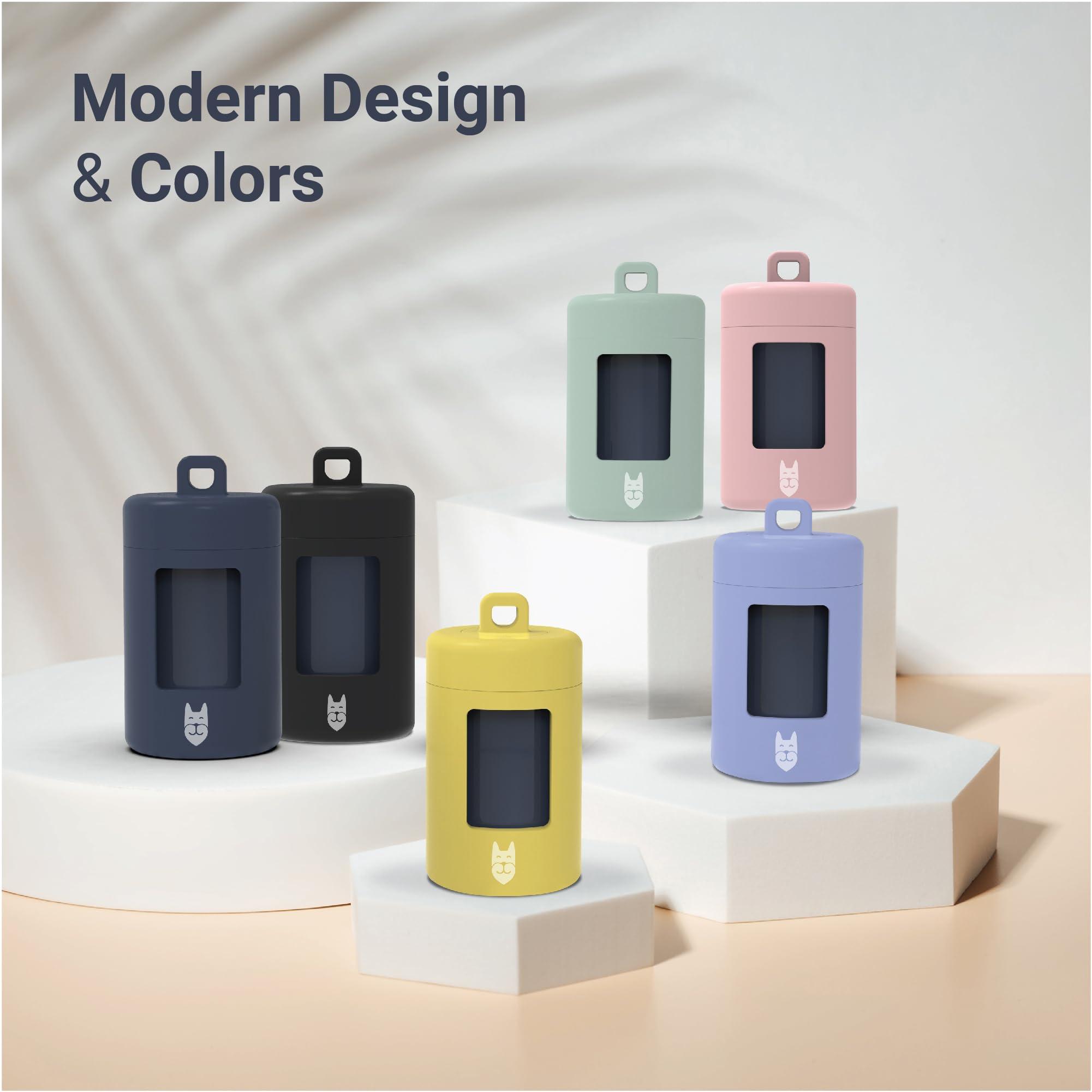 Svd.Pet Dog Poop Bag Dispenser, Retractable Waste Bag Dispenser, Lightweight Poop Bag Holder, Stretchy Strap Fits Any Dog Leash, Dog Walking Accessory (Oxford Blue)