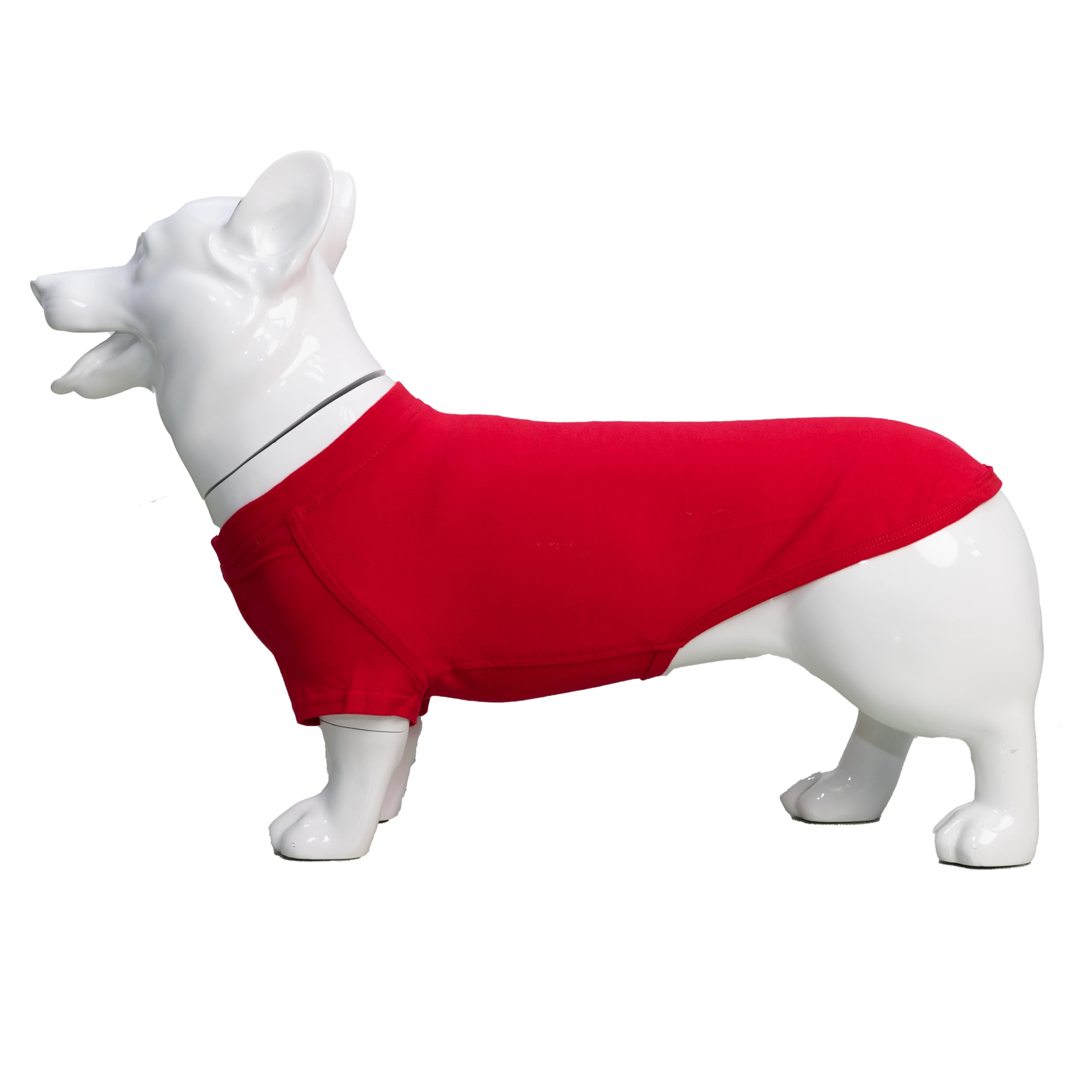 Lovelonglong Pet Clothing Dog Costumes Dachshund Clothes Blank T-Shirt Tee Shirts For Dachshund Dogs,Corgi 100% Cotton Red D-S