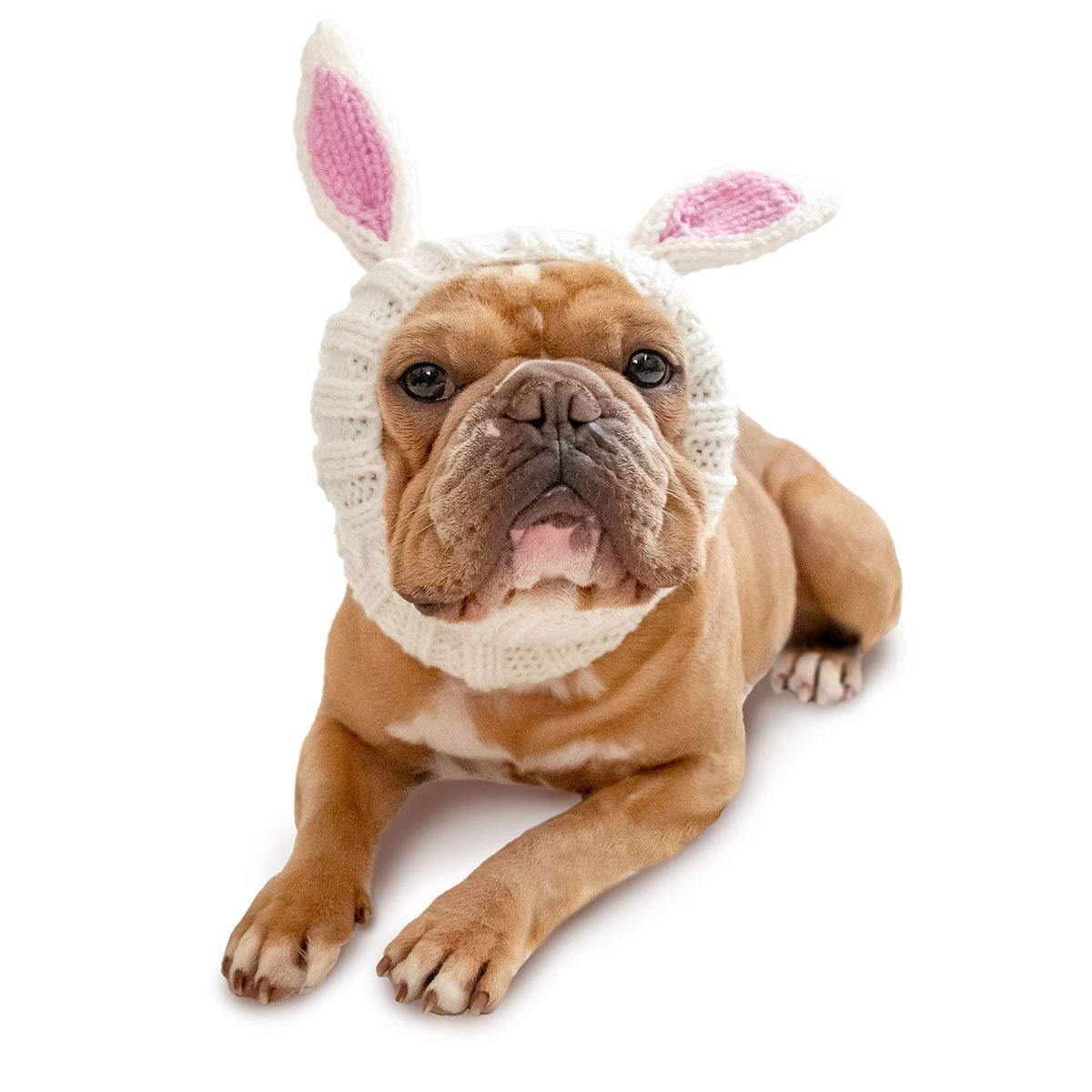 Zoo Snoods Bunny Costume - Knit Easter Dog Snood Ear Wrap For Pets, Warm Neck Cover For Halloween And Winter (Large)