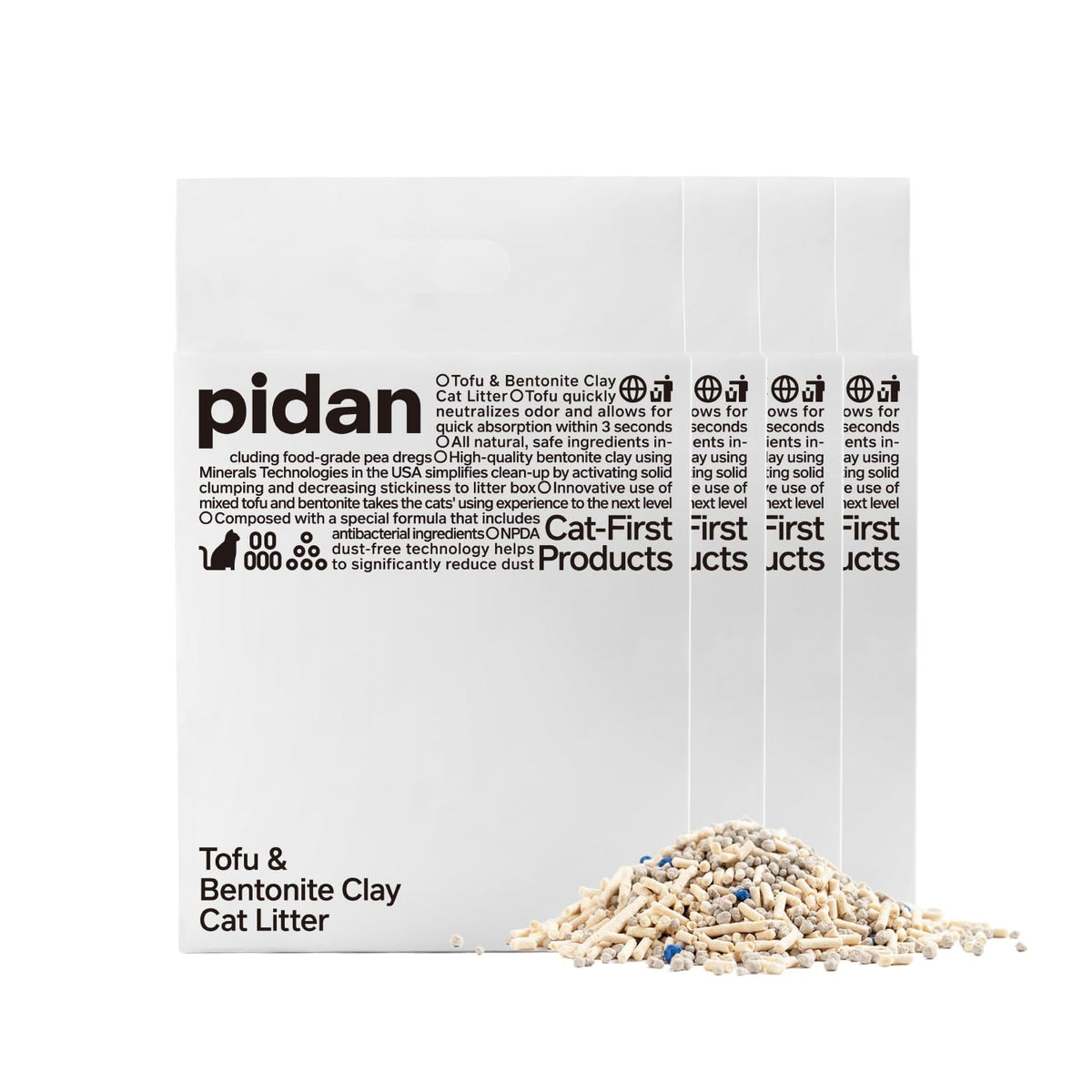 pidan Mixed Tofu Cat Litter - Dust-Free, Fast Drying, and Flushable Clumping Cat Litter - Unscented Kitty Litter for Odor Contro