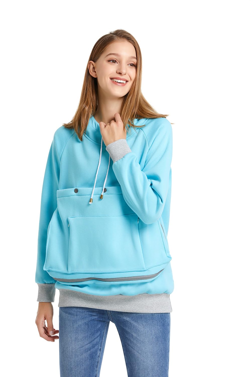 Kei Tomlison Pet Cat Dog Pouch Hoodie Small Animal Carrier - Kitten Puppy Pouch Sweatshirt Holder Fleece Unisex Hoodies Sky Blue