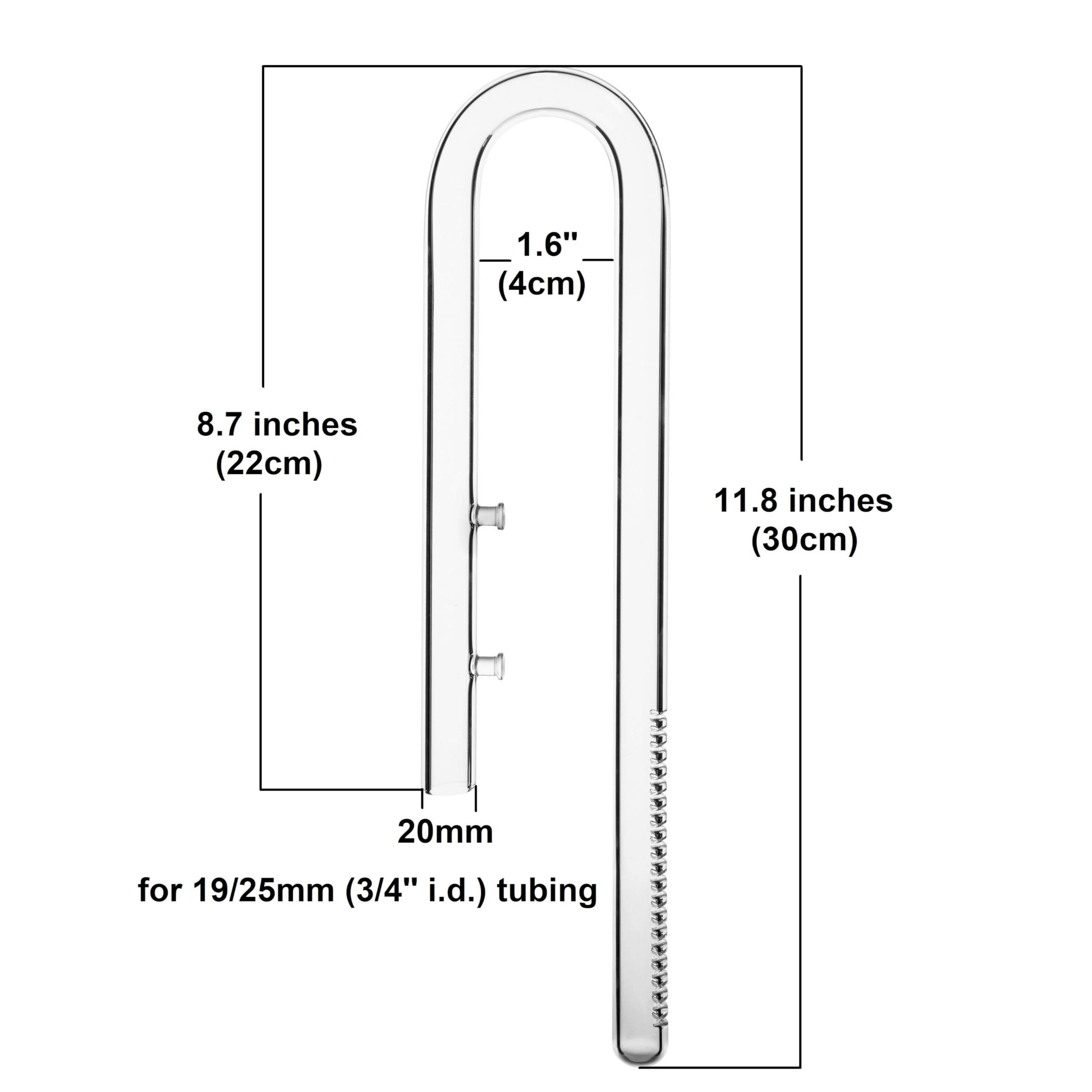 Jardli Glass Lily Pipe Inflow Outflow Set 20Mm For 3/4'' Id (19/25Mm) Tubing