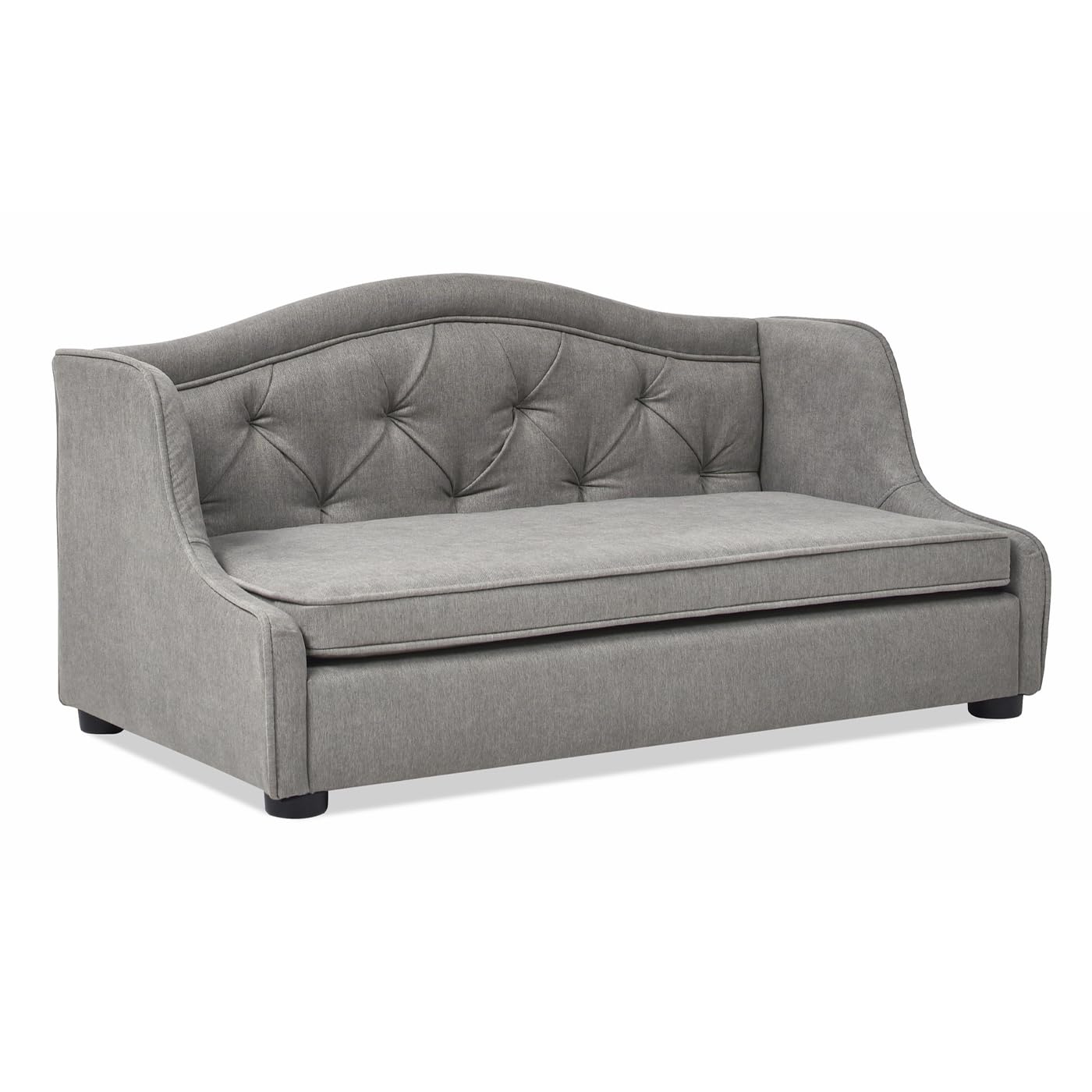 Jennifer Taylor Home Robin 35' Tufted Wingback Pet Sofa Bed, Medium, Uptown Gray Stain Resistant High Performance Polyester