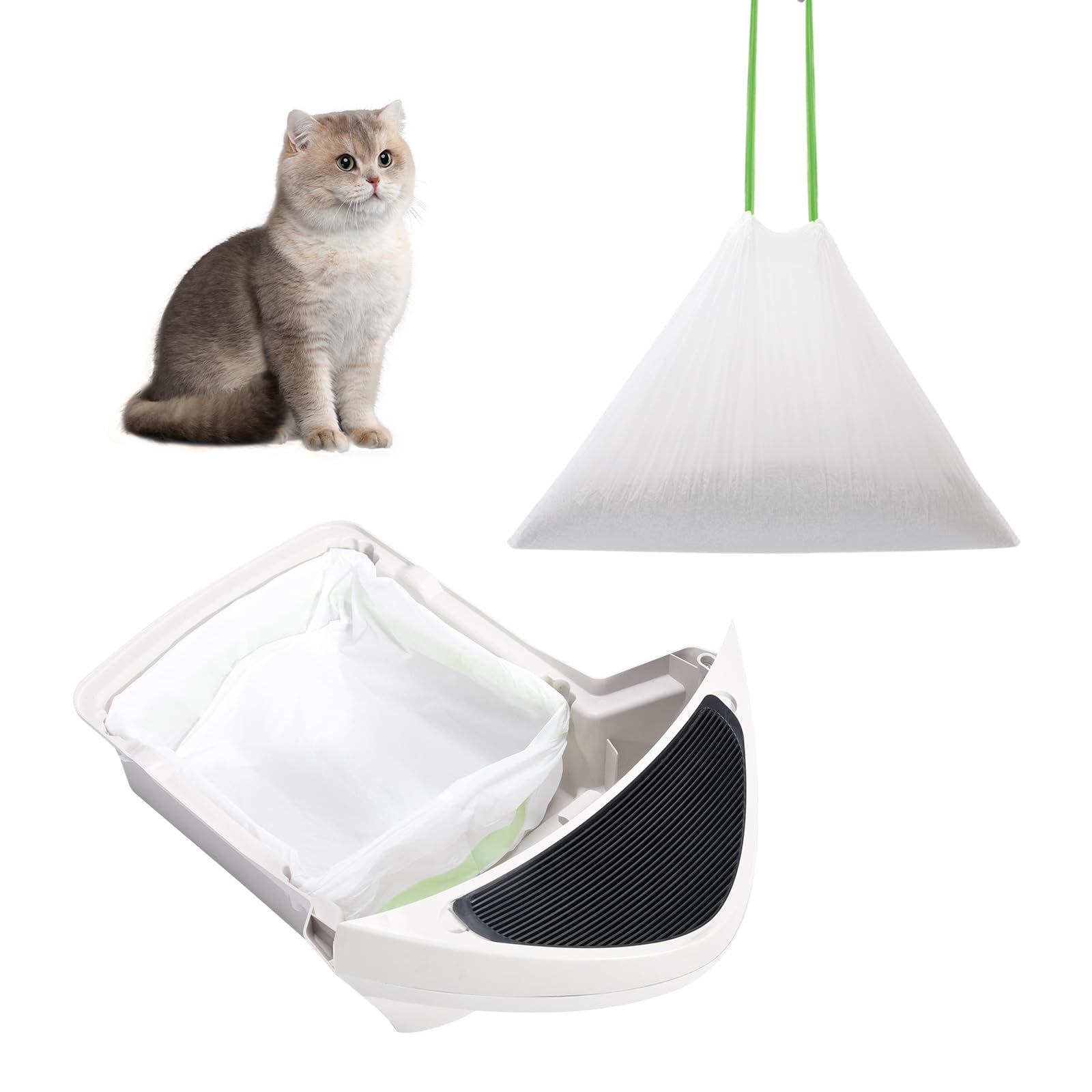 67 Count Waste Drawer Bags For Robot 3 4 And Compatible With Most Self Cleaning Litter Box & Scoopfree Clumping Poop Bin, 9 Gal 