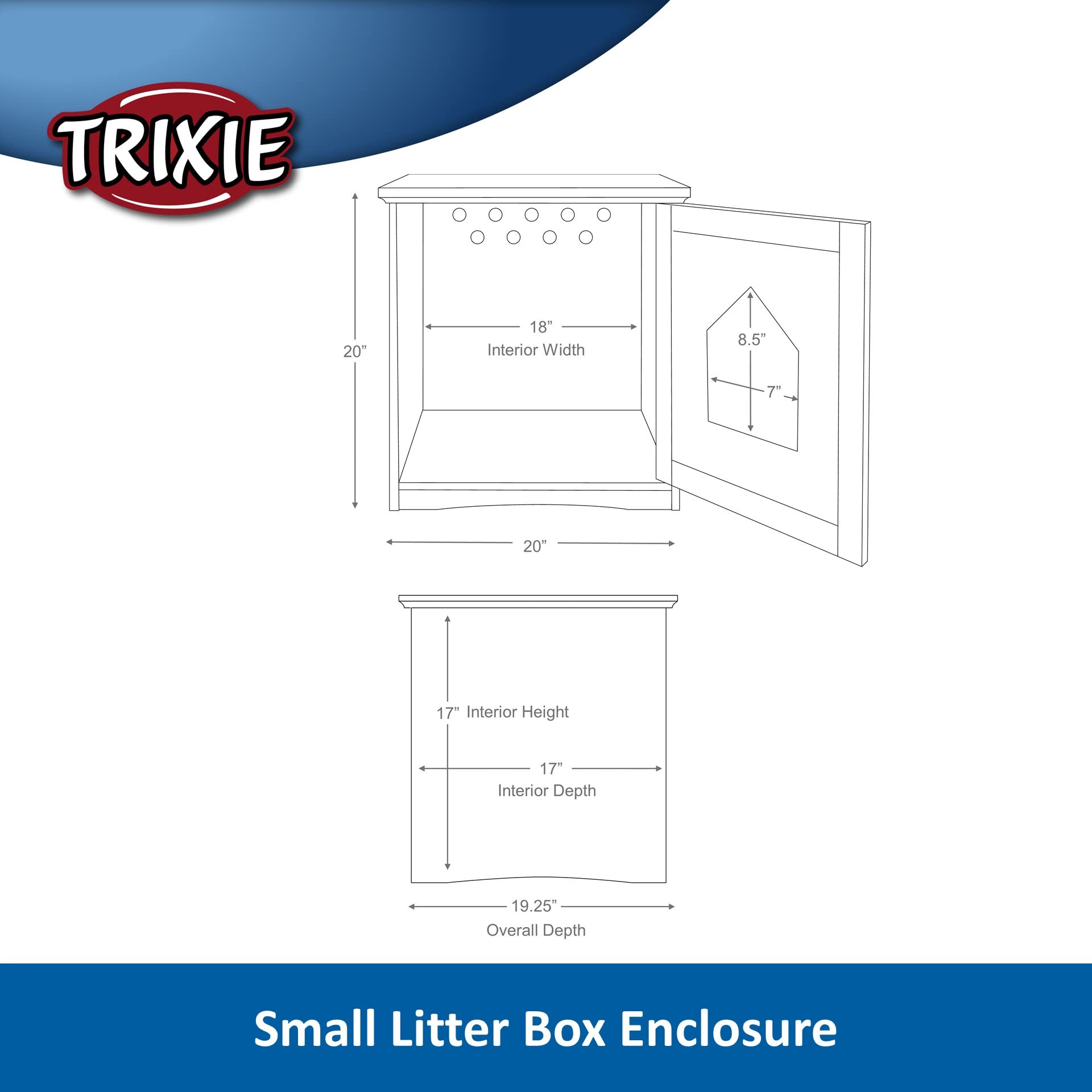 Trixie Litter Box Enclosure, Hidden Kitty Litter Box Cabinet, Furniture Style, Espresso-Brown 19.84 Lbs