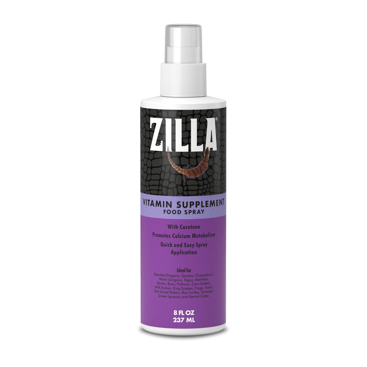 Zilla Vitamin Supplement Food Spray, With Carotene, Spray-On Multivitamin Supplement For Reptiles