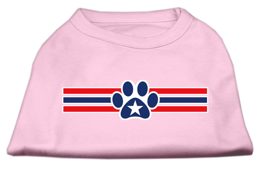 Mirage Pet Products 20-Inch Patriotic Star Paw Screen Print Shirts for Pets, 3X-Large, Light Pink