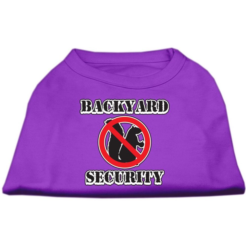 Pet Dog & Cat Shirt Screen Printed, 'Backyard Security' Purple 2Xl (20-25 Lbs.)
