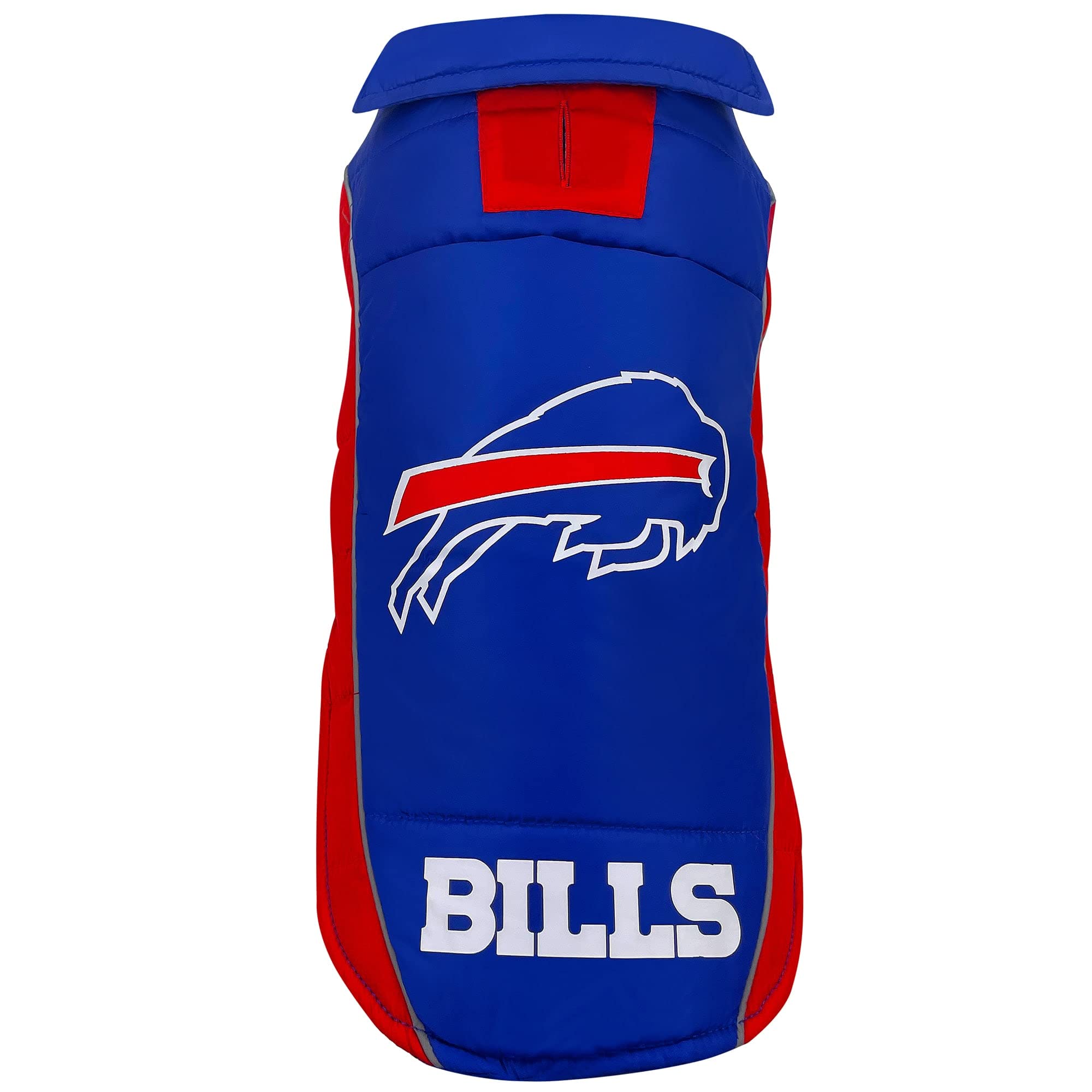 Pets First NFL Buffalo Bills Dog Coat - Large Waterproof Puffer Vest for Dogs & Cats, Cozy Fur Material in Team Colors