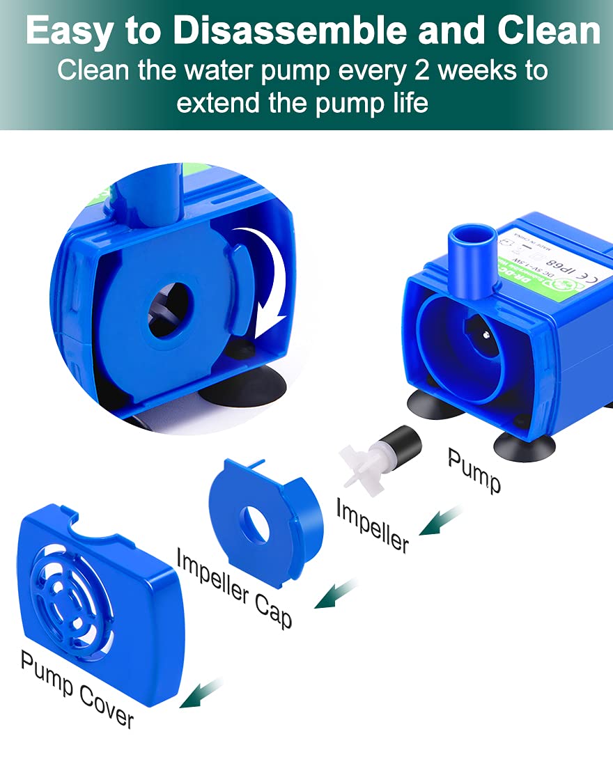 Cat Water Fountain Pump,Pet Fountain Pump Replacement Pump Dr-Dc160 Motor For 360?tainless Steel Cat Fountain And Cupcake Ceramic Cat Drinking Fountain(No Led Light)