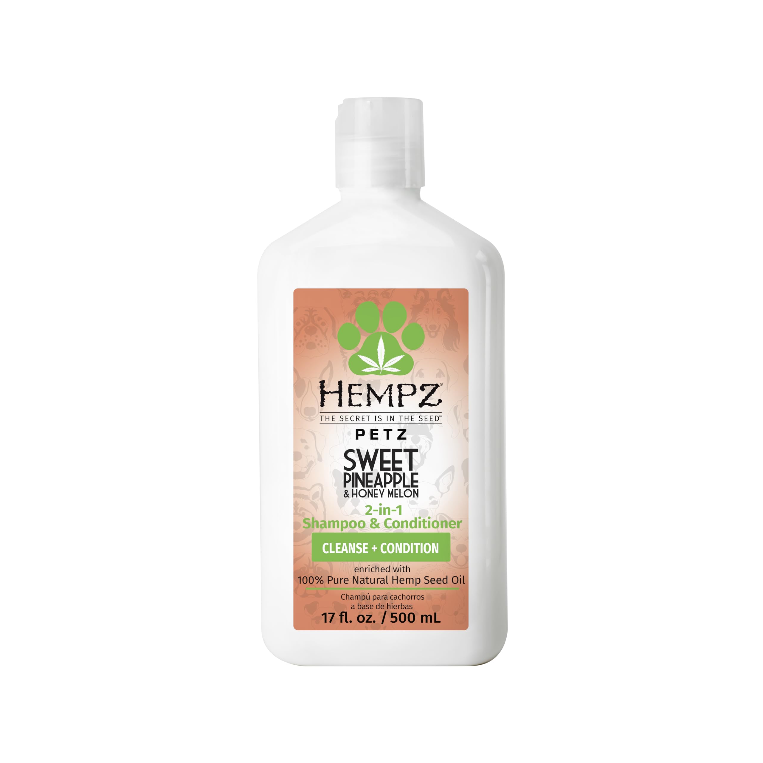 Hempz Petz, Dog Shampoo & Conditioner, Sweet Pineapple Honey Melon 2-in-1 Shampoo and Conditioner, Cleans, Conditions & Moisturi