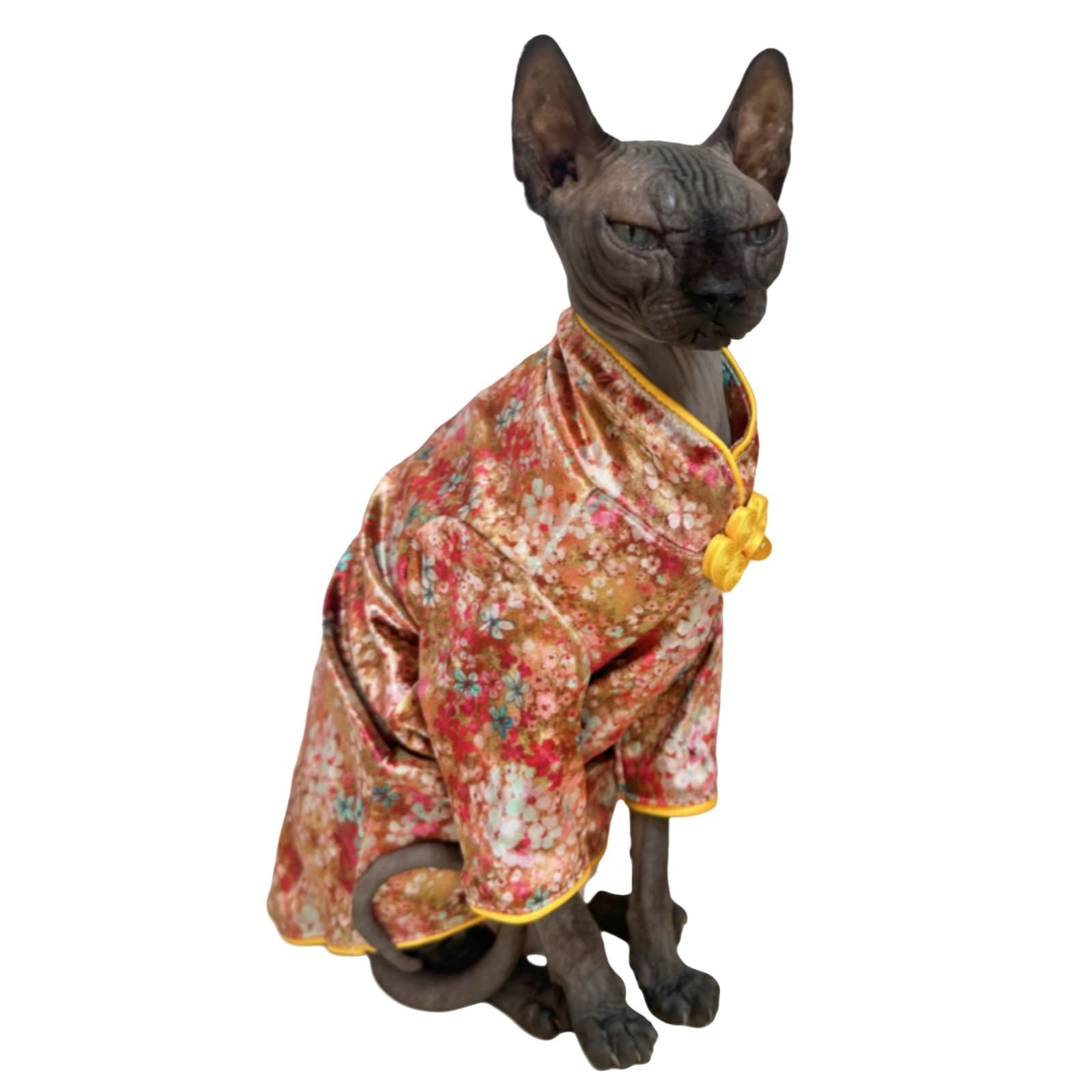 Traditional Culture Sphynx Hairless Cats Cotton T-Shirts Cat Clothes Pet Sweater Cat'S Vest Pet Clothes Kitten Shirts, Small Dog