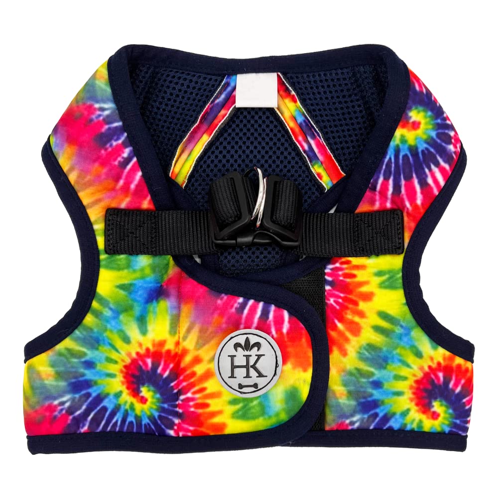Huxley & Kent Hudson Walking & Training Harness - Woodstock Tie Dye (Large, 22-35Lbs) - Easy Control Step-In Mesh Vest Harness W