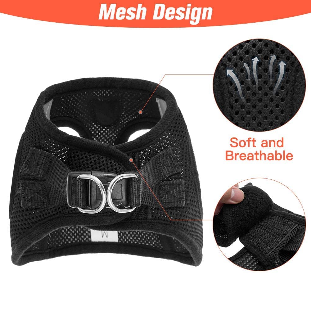 Pawchie Puppy Harness And Leash Set - Soft Mesh Dog Vest Harness, Reflective & Adjustable Harness For Small To Medium Dogs, Cats And Puppies