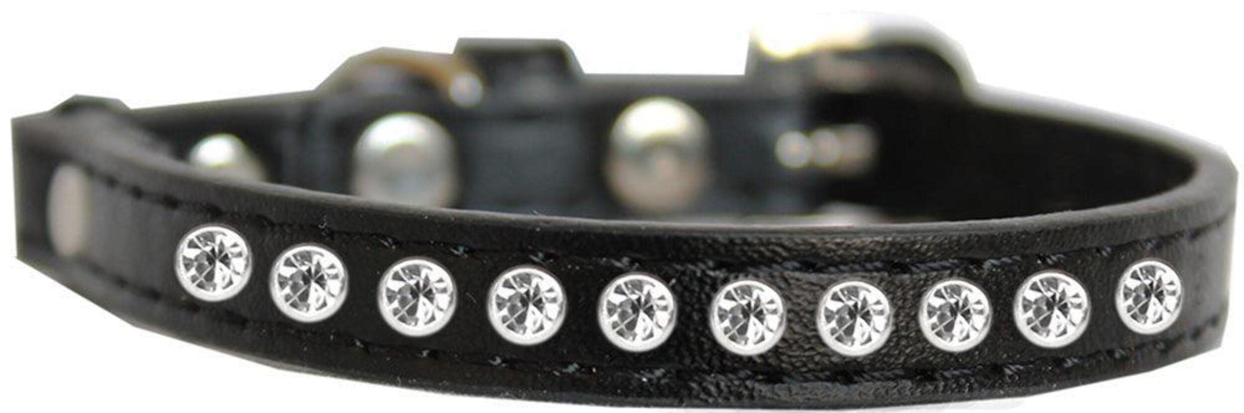 Mirage Pet Products Clear Jewel Cat safety collar Black Size 10