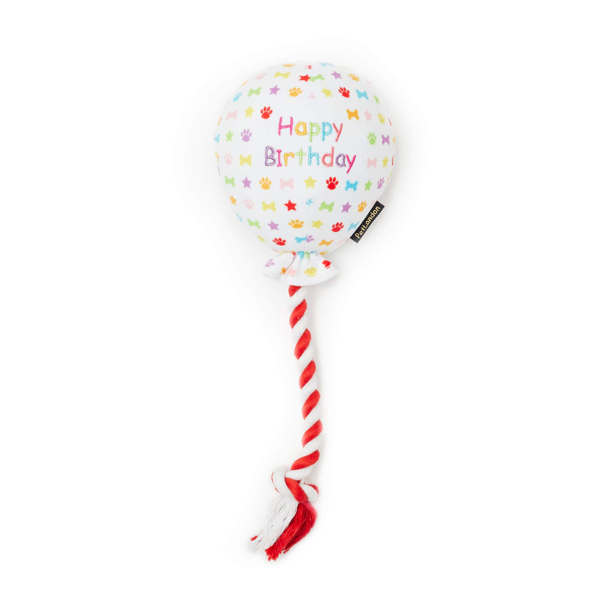 Pet London Birthday Balloon Dog Toy - Celebrate Your Dog'S Happy Birthday - Plush Colourful Rainbow Confetti Pattern Dog Party Gift-Perfect Pup Special Day Present-Uk Designer Brand-Bday Or Adoption