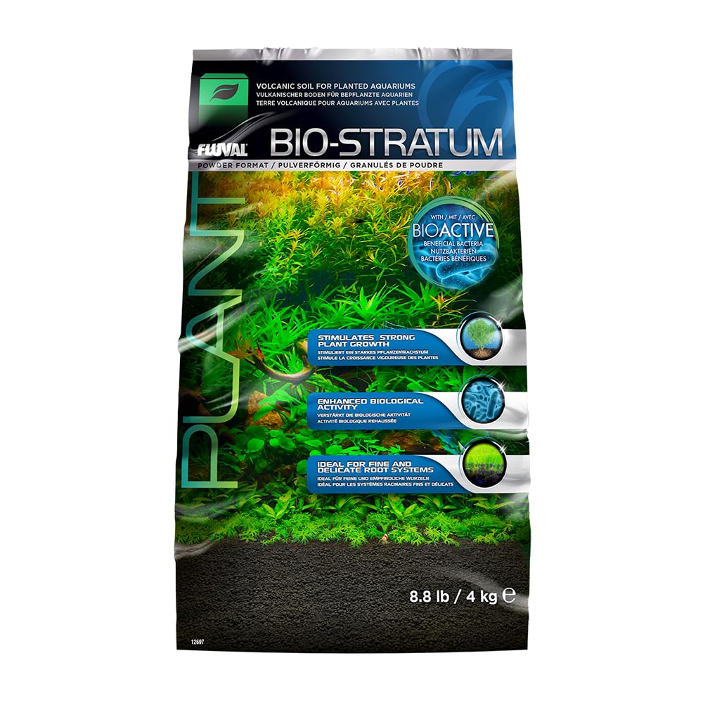 Fluval 12697 Natural Mineral-Rich Volcanic Soil Bio Stratum For Planted Tanks, 8.8 Lbs. - Aquarium Substrate For Healthy Plant D