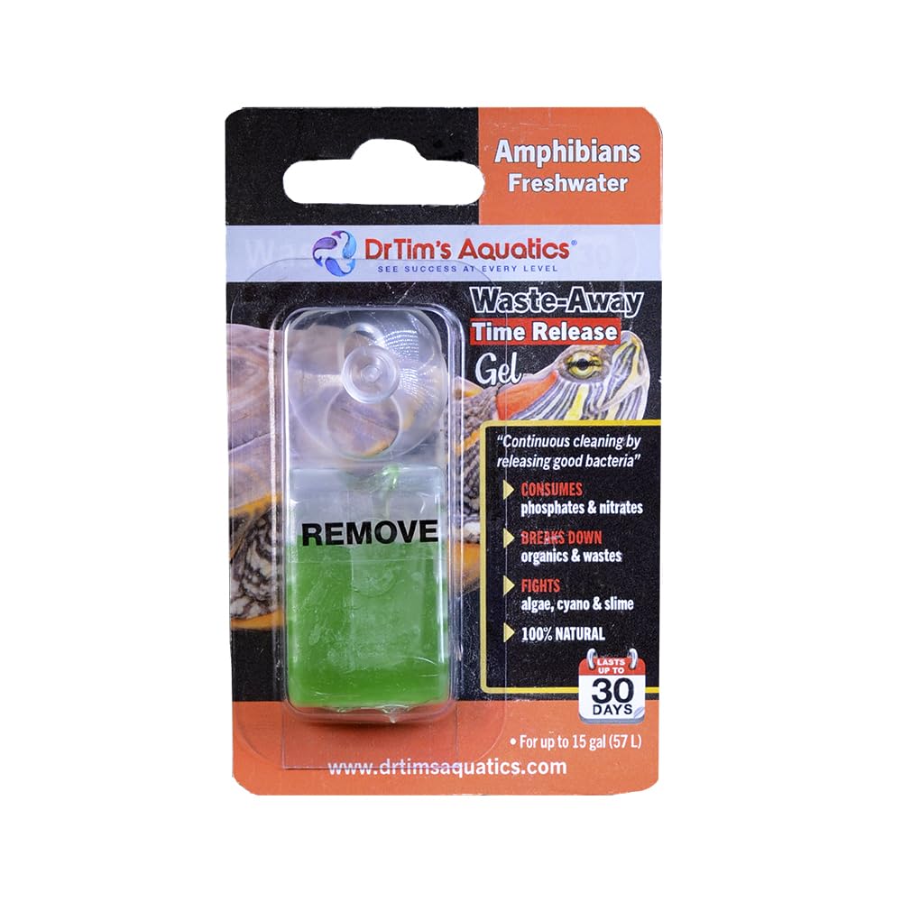 DrTim's Aquatics Freshwater Waste-Away Time Release Leave-in Gel-Natural Cleaner for Turtle Aquariums - Solution for Dissolving 