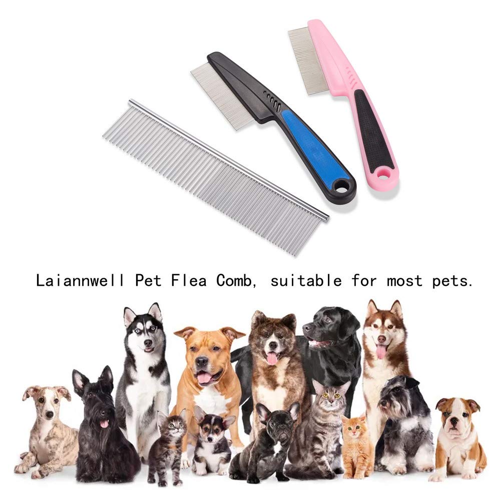 Cat Comb,Pet Comb Laiannwell Professional Grooming Comb For Dog/Cat/Small Pets(3 Packs)
