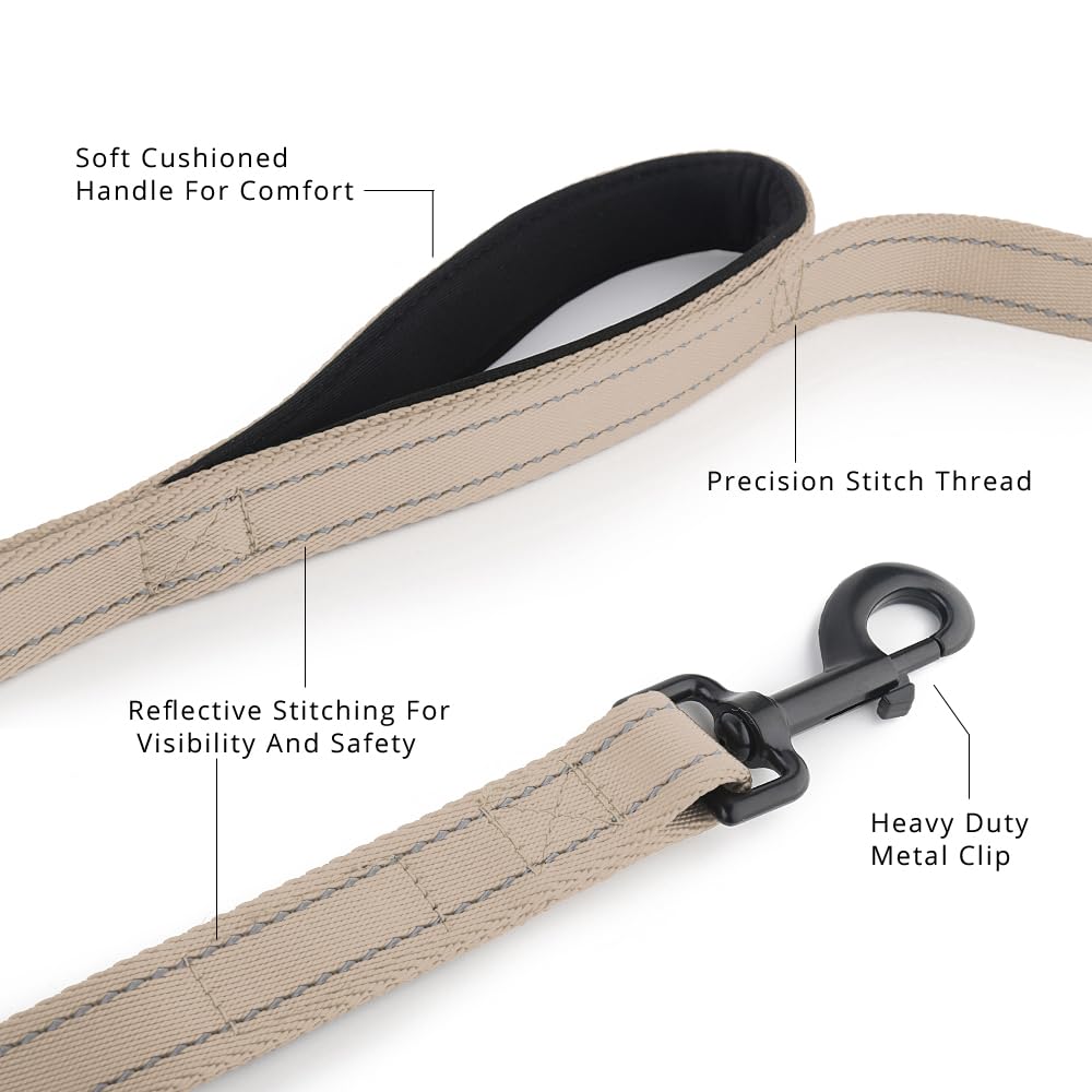 Plutus Pet Double Handle Dog Leash 6Ft, Heavy Duty, Reflective Dual Handle Dog Leash For Safety Training, For Medium Large Dogs,