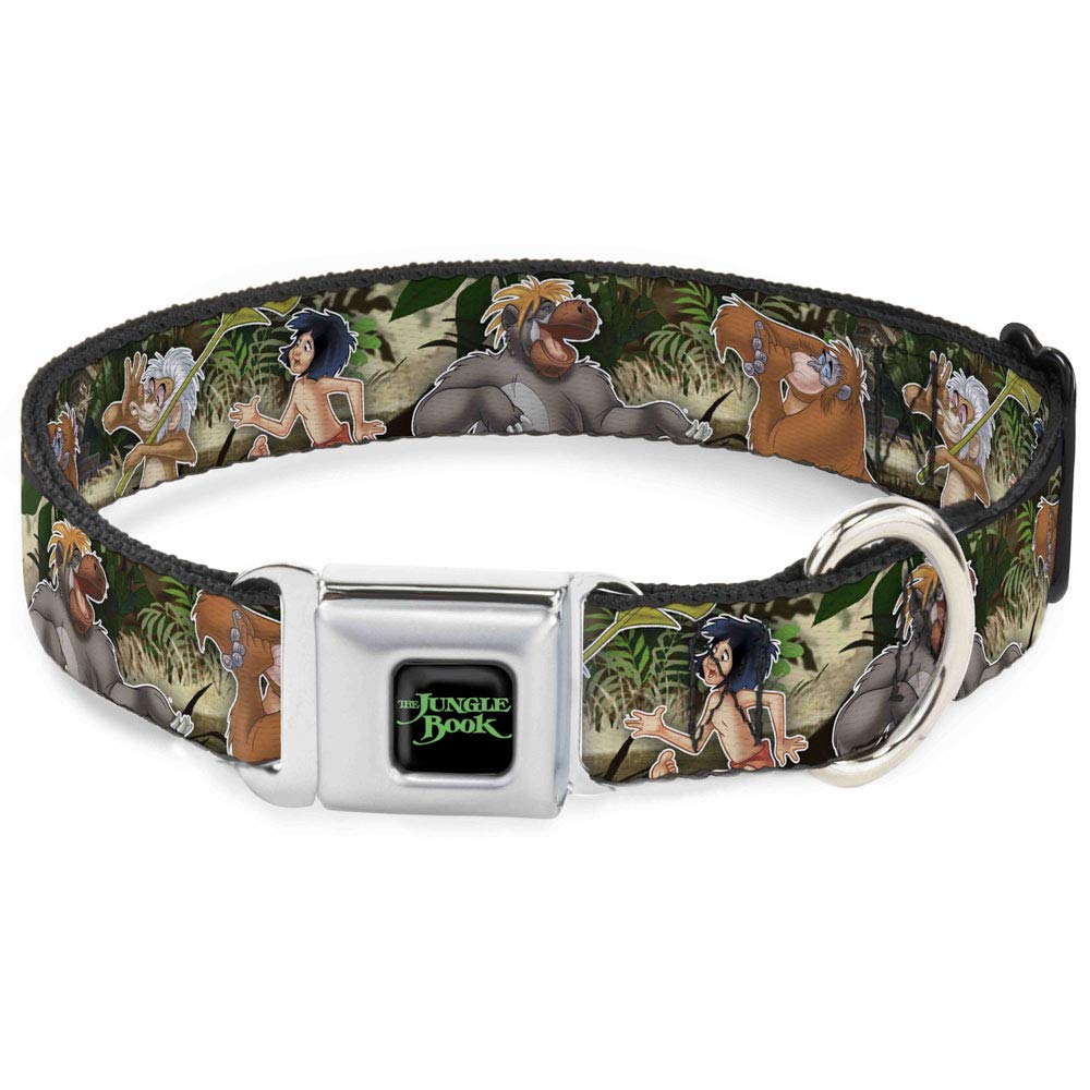 Buckle-Down Dog Collar Seatbelt Buckle The Jungle Book I Wanna Be Like You 4 Character Scene 15 To 26 Inches 1.0 Inch Wide