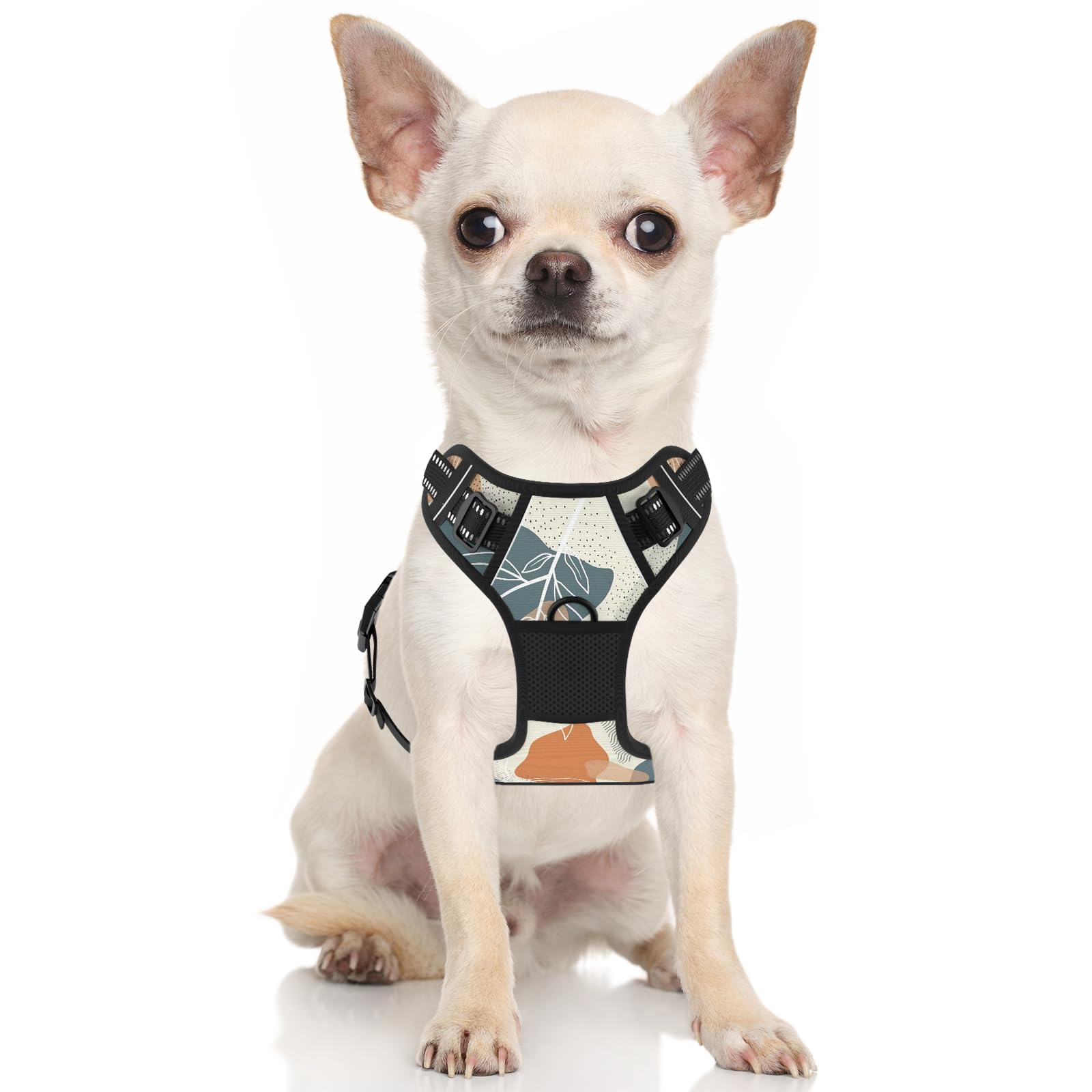 Rnivvi No Pull Dog Harness, Cute Boho Reflective Extra Small Sized Puppy Harness, Adjustable Soft Padded Vest for Small Dogs, Ca