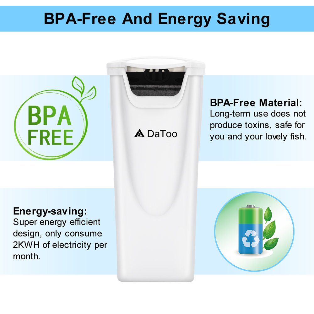 Datoo Aquarium Power Filter In-Tank Ultra Silent Small Fish Tank Filter 3W For Aquarium 1 To 10 Gallon Tank, 1 Yr Warranty