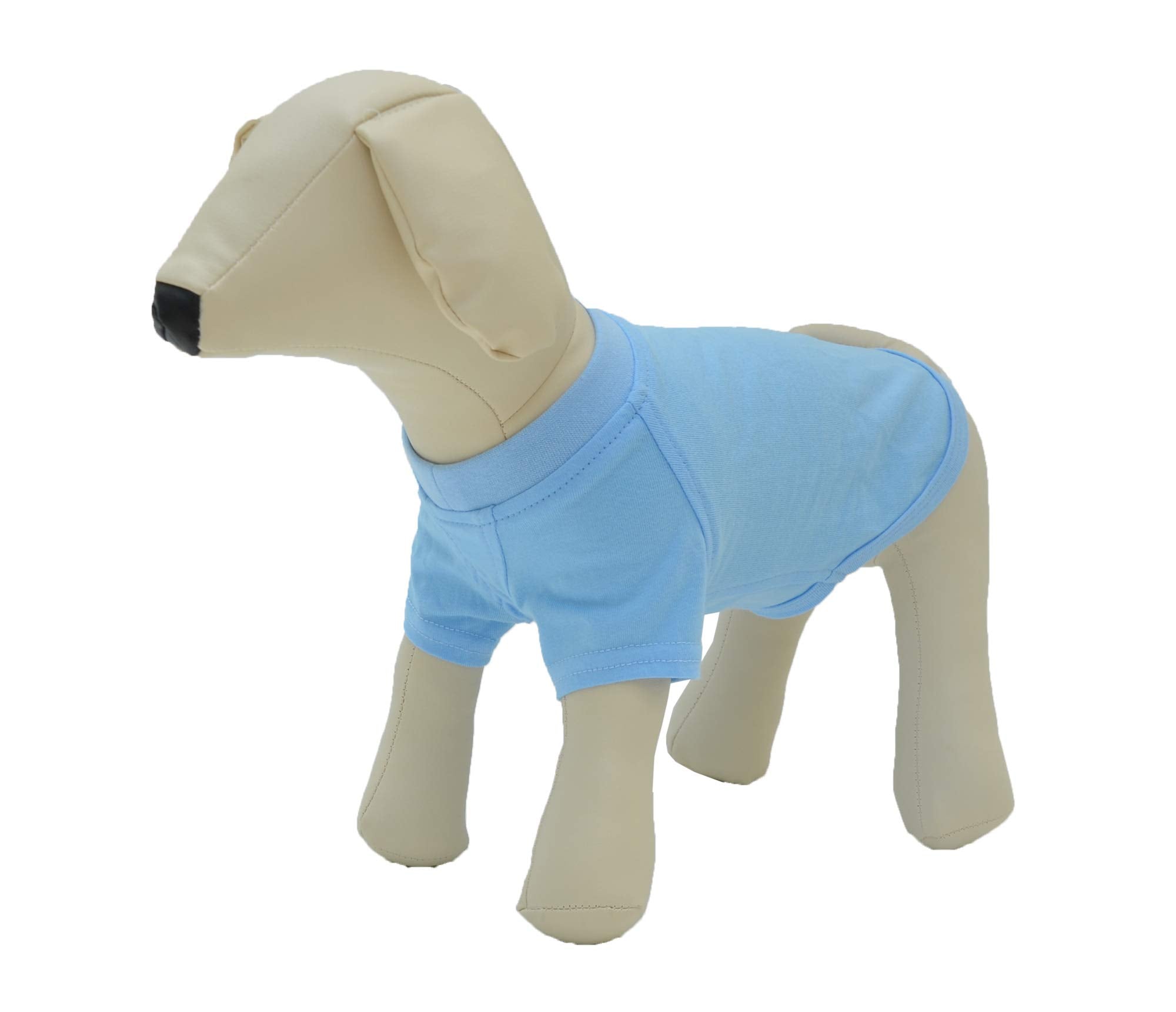Lovelonglong 2019 Pet Clothing Dog Costumes Basic Blank T-Shirt Tee Shirts For Small Dogs Light-Blue L