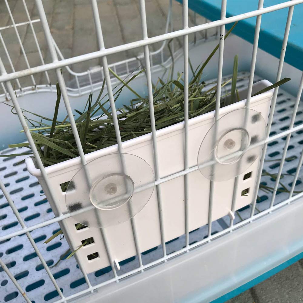 PINVNBY Hay Feeder Less Wasted Hay Rack Manger - Ideal for Rabbit,Chinchilla,Guinea Pig,Plastic Food Bowl Use for Grass & Food