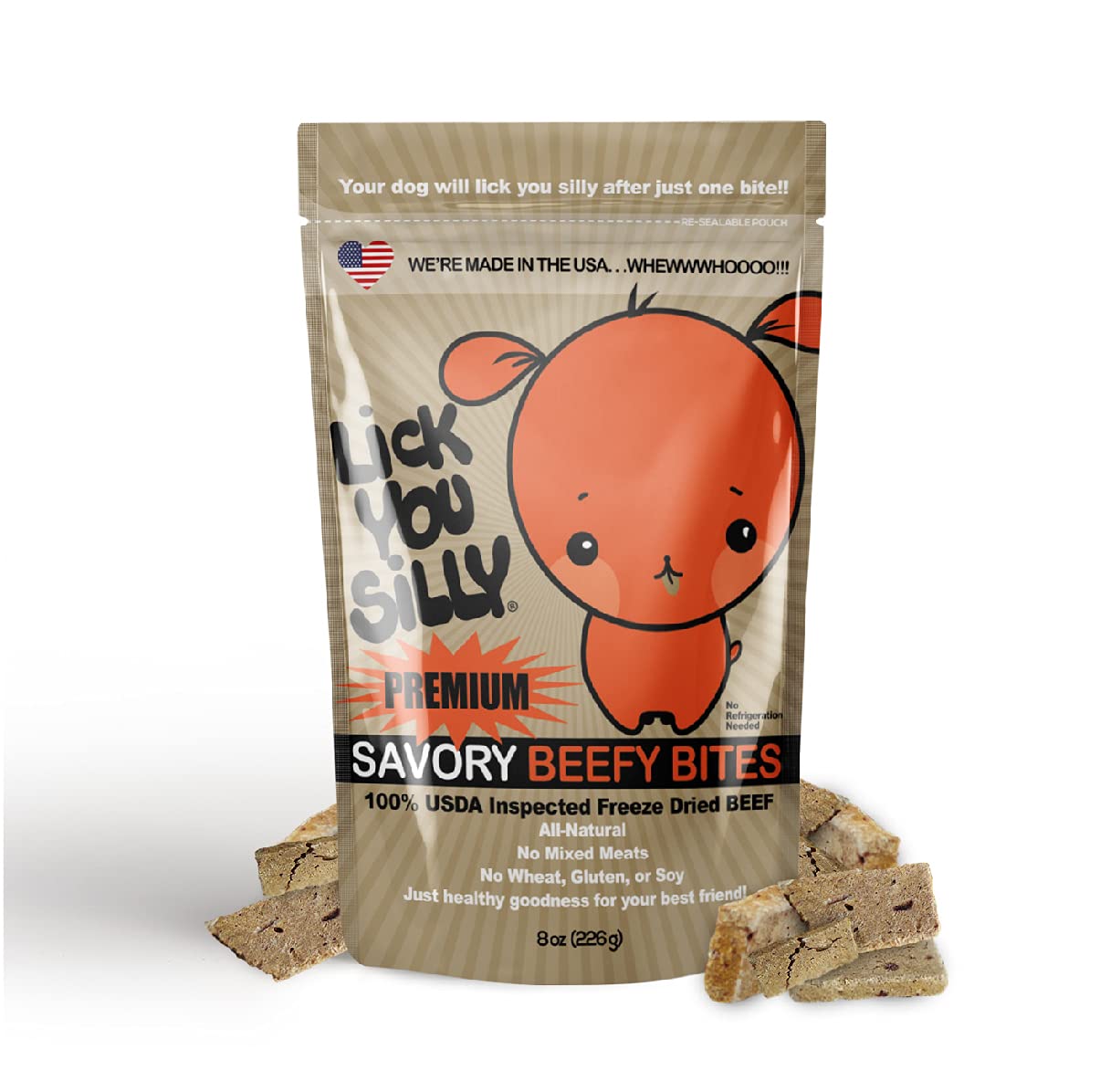 Lick You Silly Freeze-Dried Beef Liver Dog Treats | High-Protein Training Snacks for Dogs & Puppies | Grain-Free Pet Treats for 