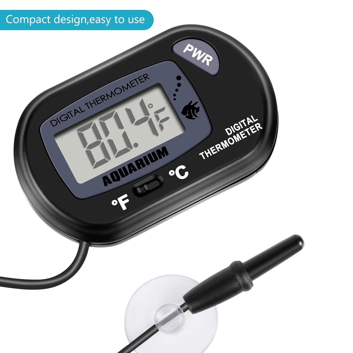 Neptonion Aquarium Thermometer Lcd Digital Aquarium Thermometer With Suction Cup Fish Tank Water Terrarium Temperature For Fish