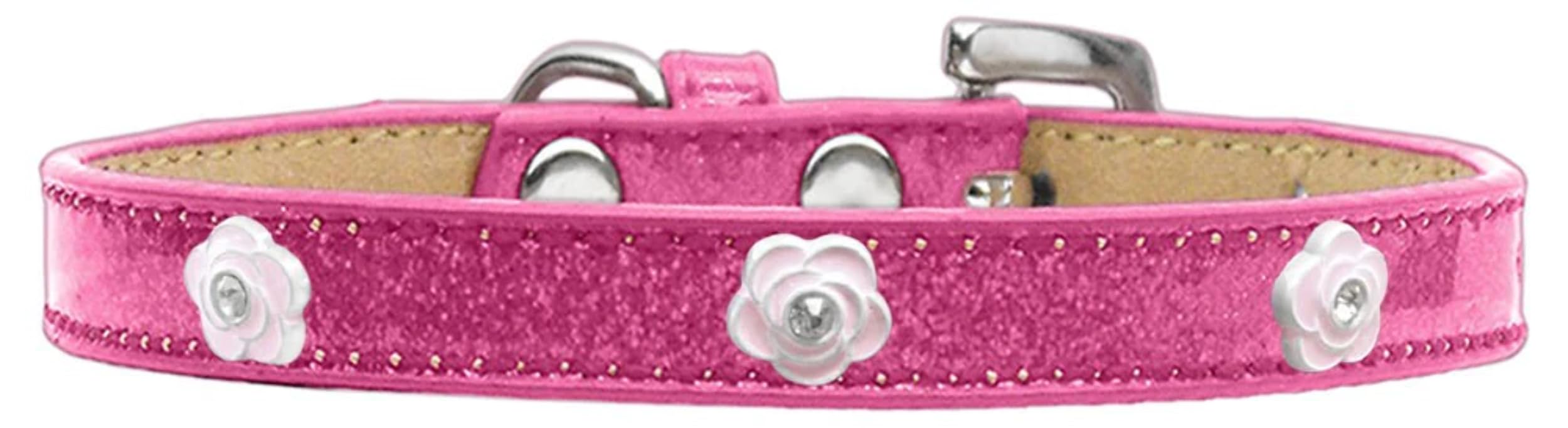 Dog, Puppy & Pet Widget Ice Cream Collar, Light Pink Rose Black 16