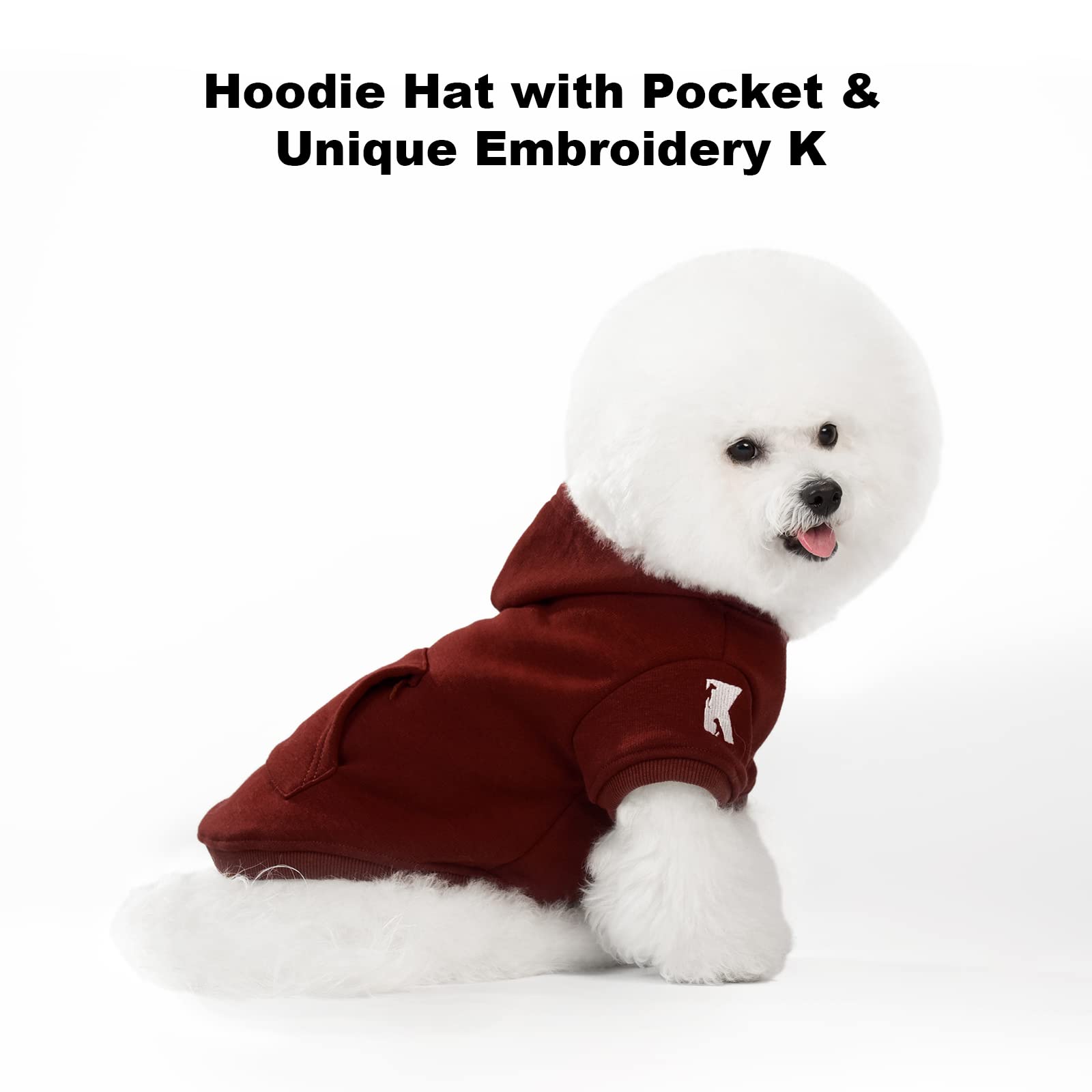 Koneseve Dog Hoodie Fleece Puppy Clothes Warm Sweater With Hat For Small Dogs Cat Hooded Shirt Kitten Pet Basic Hoodies Sweatshi