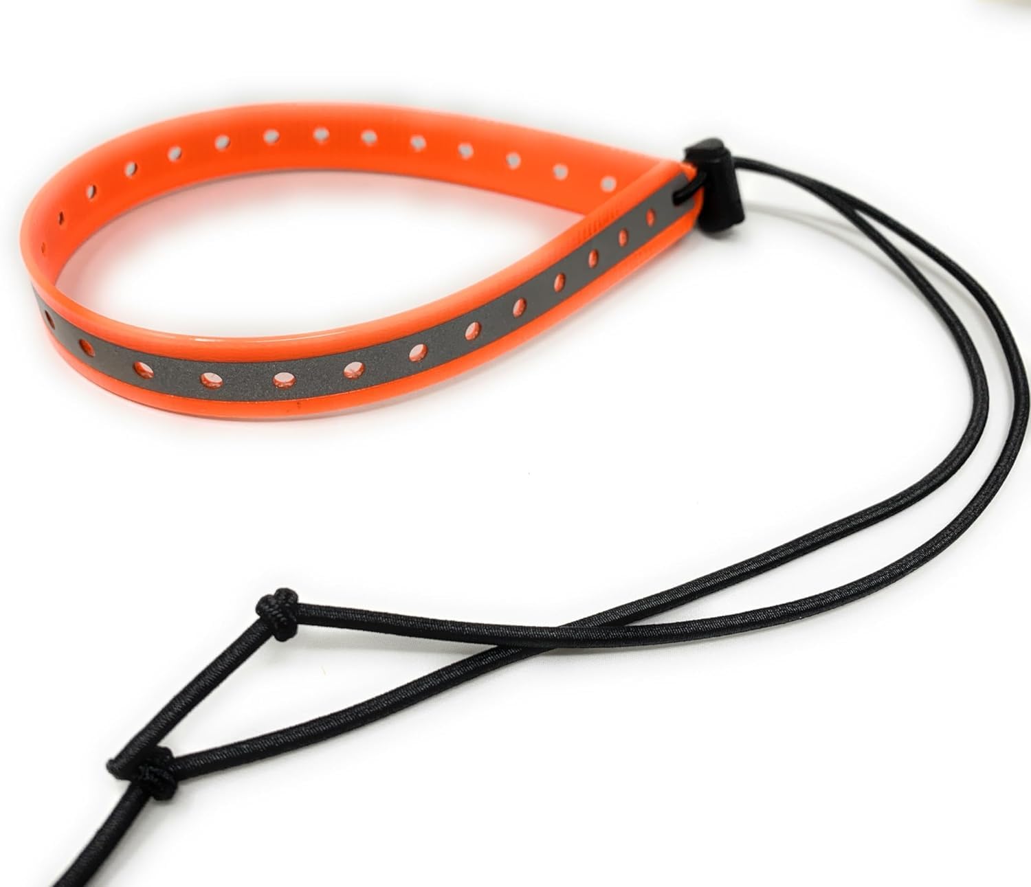Replacement GPS eCollar with Adjustable Bungee, Multi-Hole Design, and Secure Toggle Closure for Small Dogs (Reflective Orange, 