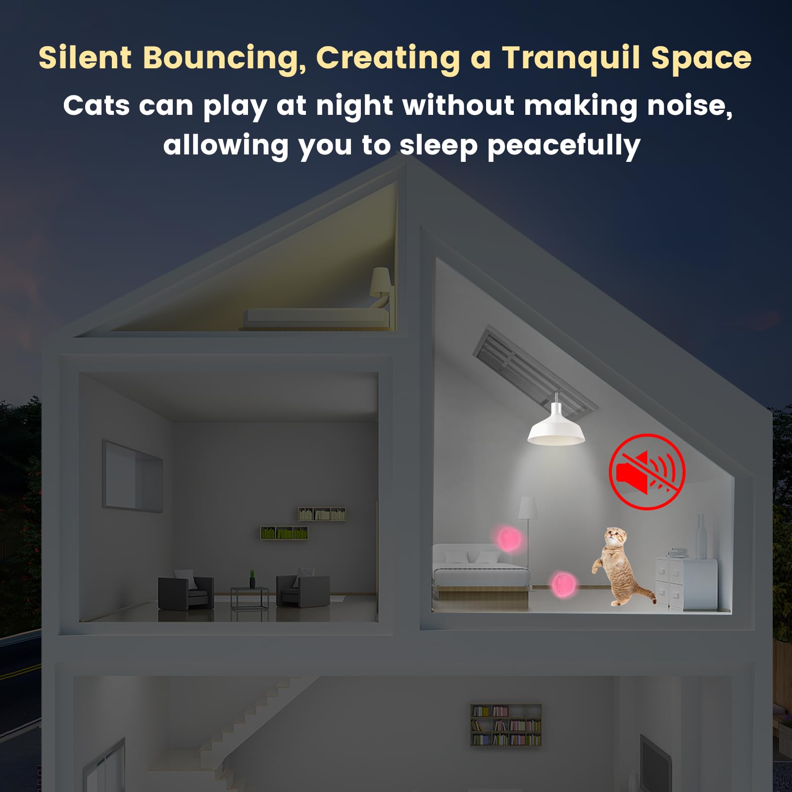 Teawoo Cat Toy Balls With Launchers Set (1+50), 50 Cat Pom Pom Balls & 1 Ball Launchers (Durable Reinforced Edition)