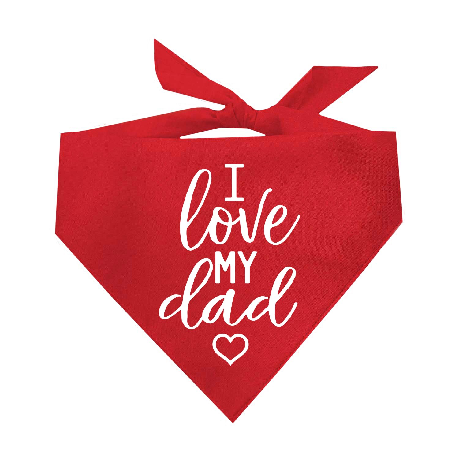 I Love My Dad Valentine'S Day, Father'S Day Dog Bandana (Red, Os 178)