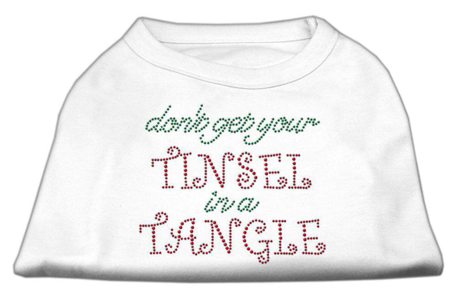 Christmas Pet Dog & Cat Shirt Rhinestone, 'Don'T Get Your Tinsel In A Tangle' Blue 2Xl (20-25 Lbs.)