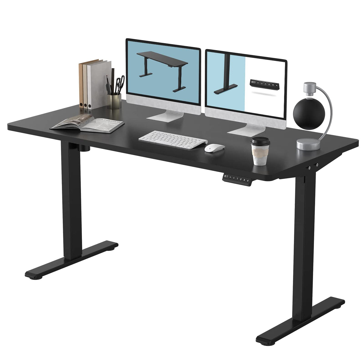 Flexispot En1 Electric Height Adjustable Standing Desk 55 X 28 Inches Whole-Piece Desk Board Memory Controller Home Office Stand