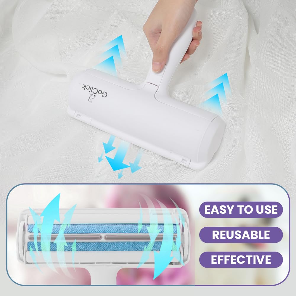 The Goclick Roller Pet Hair Removal Tool Effortlessly Removes Dog And Cat Hair From Furniture, Clothes, And More. Durable, Easy