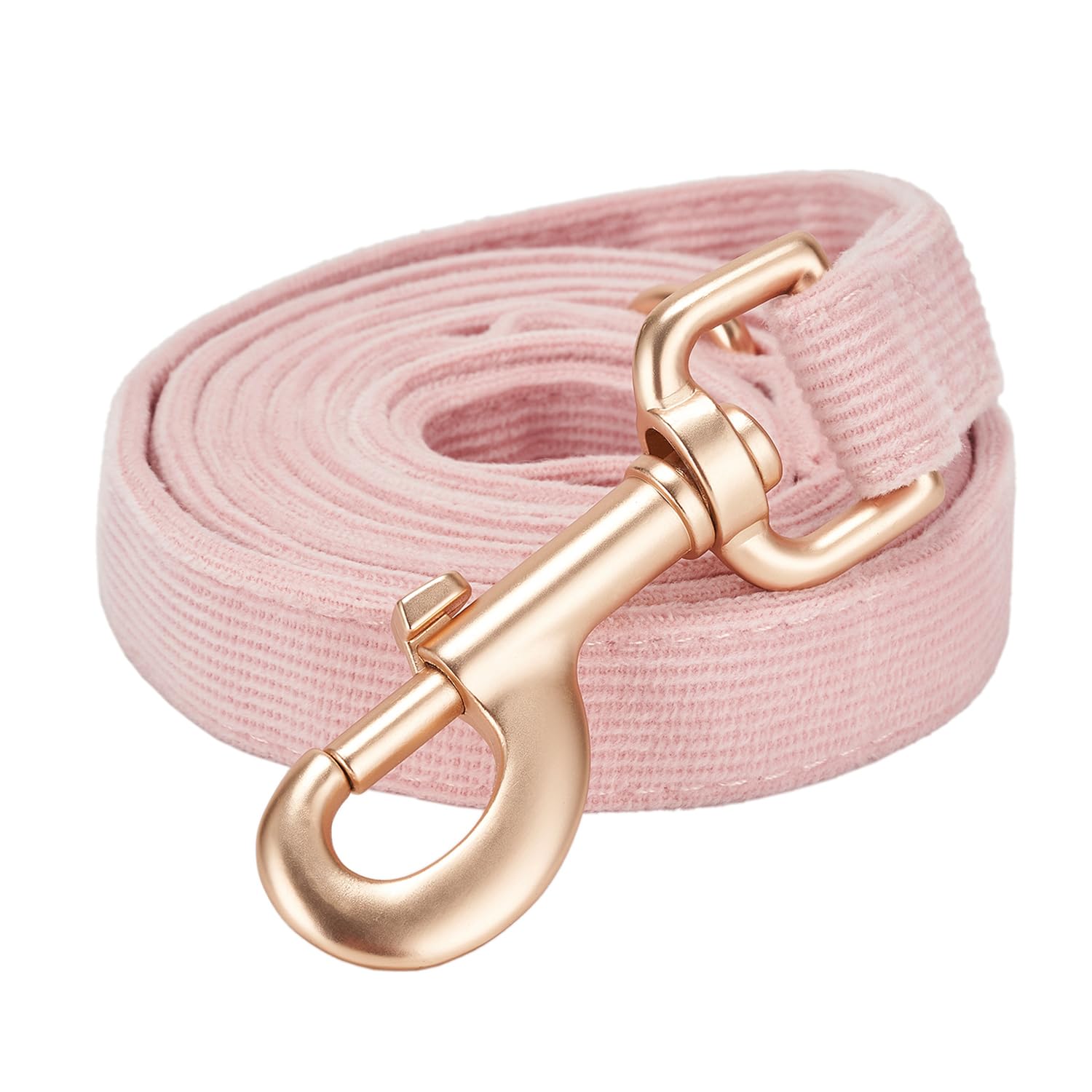 Ewinoom Soft Corduroy Dog Collar and Leash Set, Adjustable Cotton Dog Collars with Metal Buckle and Lead for Large Dogs,Baby Pin