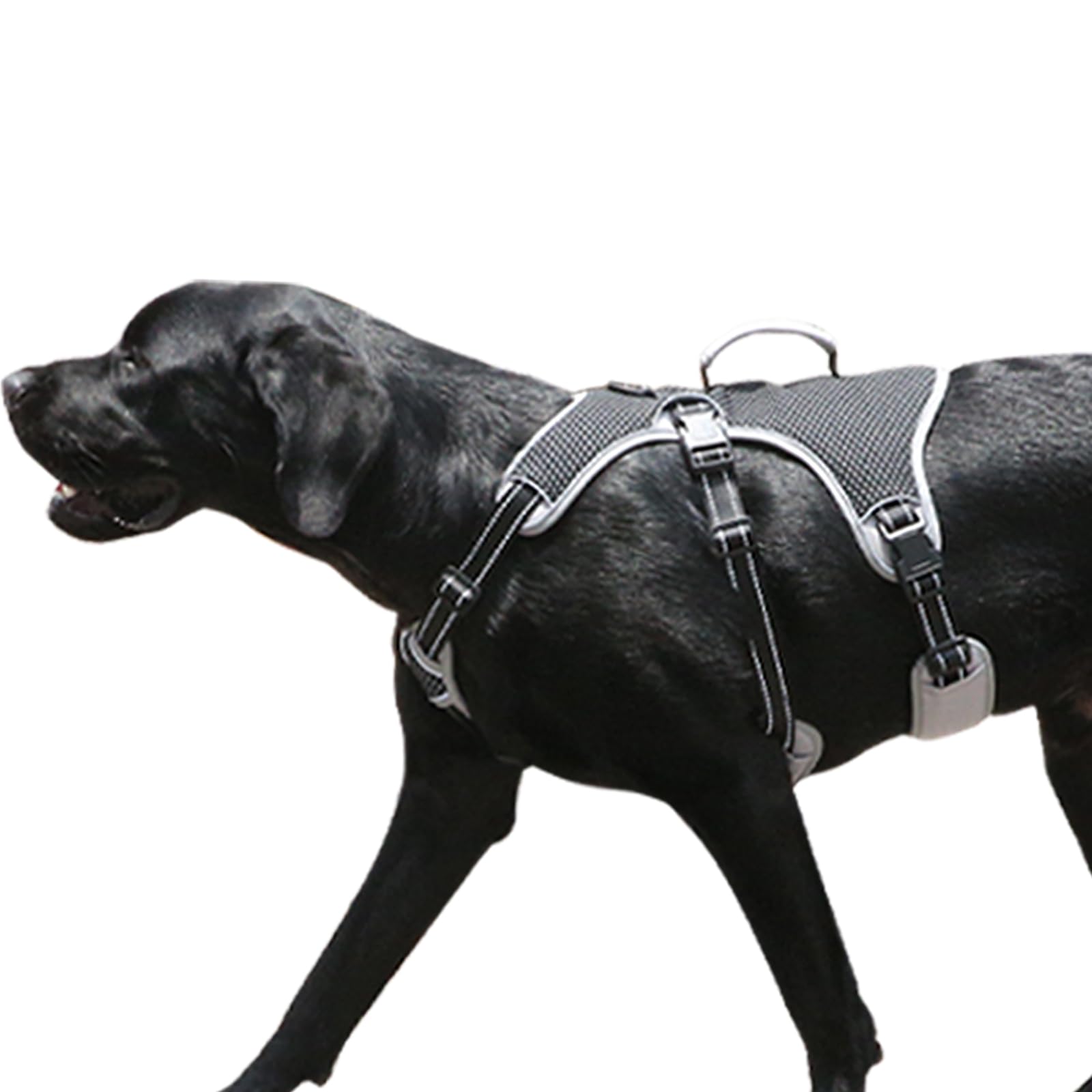 Escape Approved Dog Harness, Full Body Reflective With Lift Handle, Adjustable No Pull Vest With Soft Breathable Padded And Leash Clip For Medium And Large Dogs Walking Hiking Training Black (X-Large)