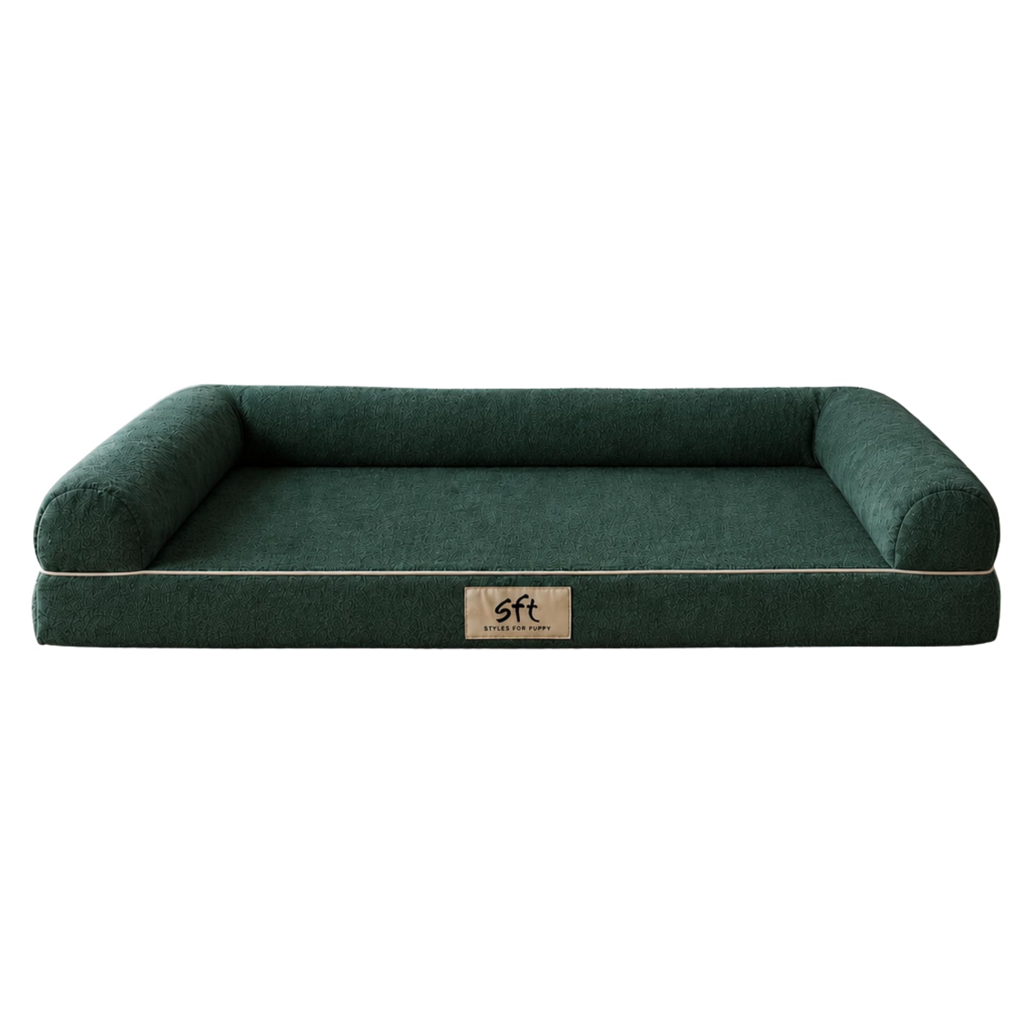 Orthopedic CArc Sofa Dog Bed with Standard High Density (40D) Foam and Boucle Fabric for Small, Medium and Large Dogs| Dog Bed 