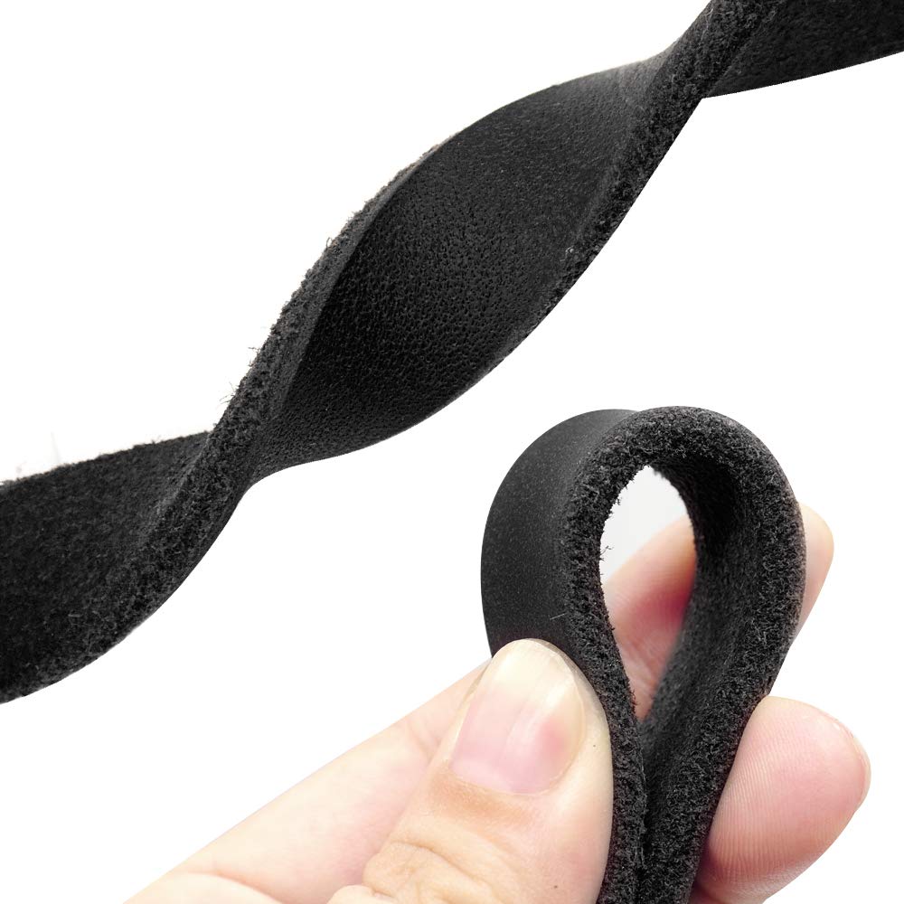 Berry Pet Leather Dog Leash - Training & Walking Braided Dog Leash - 3.6 Ft By 3/4 In (110Cm 1.8Cm) - Latigo Leather Black