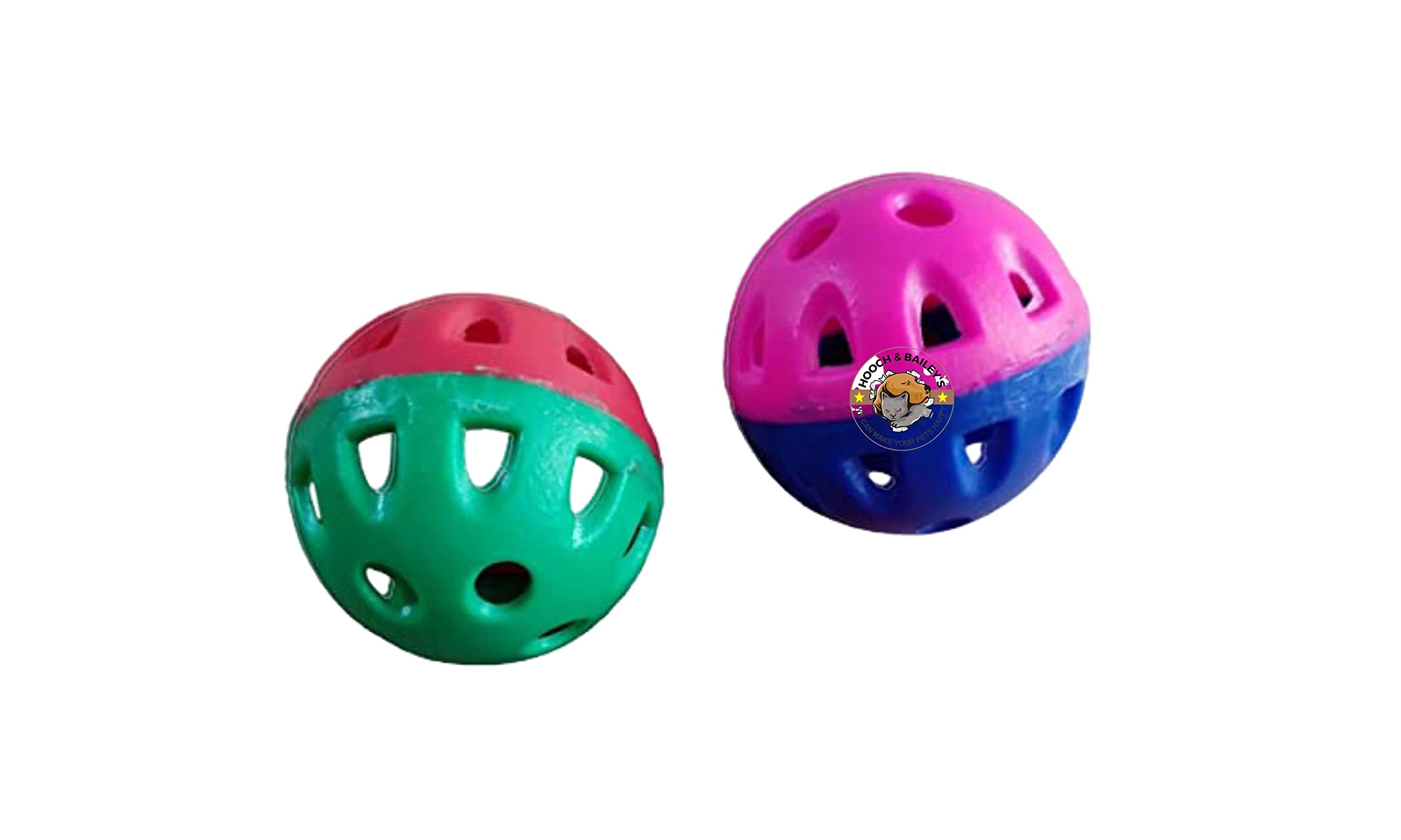 Hooch And BaileyS Cat Toy Colorful Ball With Small Bell, 2 Interactive Colorful Ball With Rattler For Cat And Kittens (1Pack Of