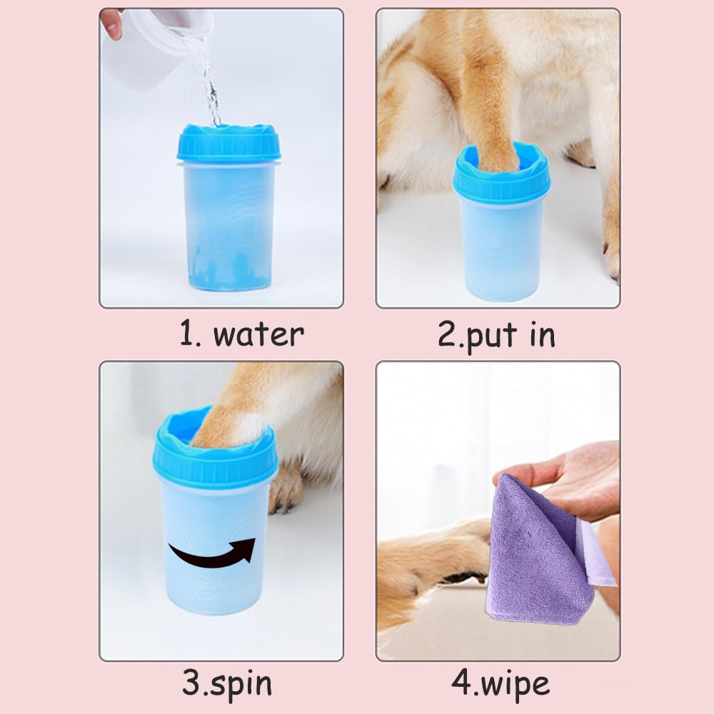 Dog Paw Cleaner Cup - Silicone Bristle Pet Paw Washer For Small, Medium, And Large Dogs & Cats | Easy-To-Use, Mess-Free Paw Clea